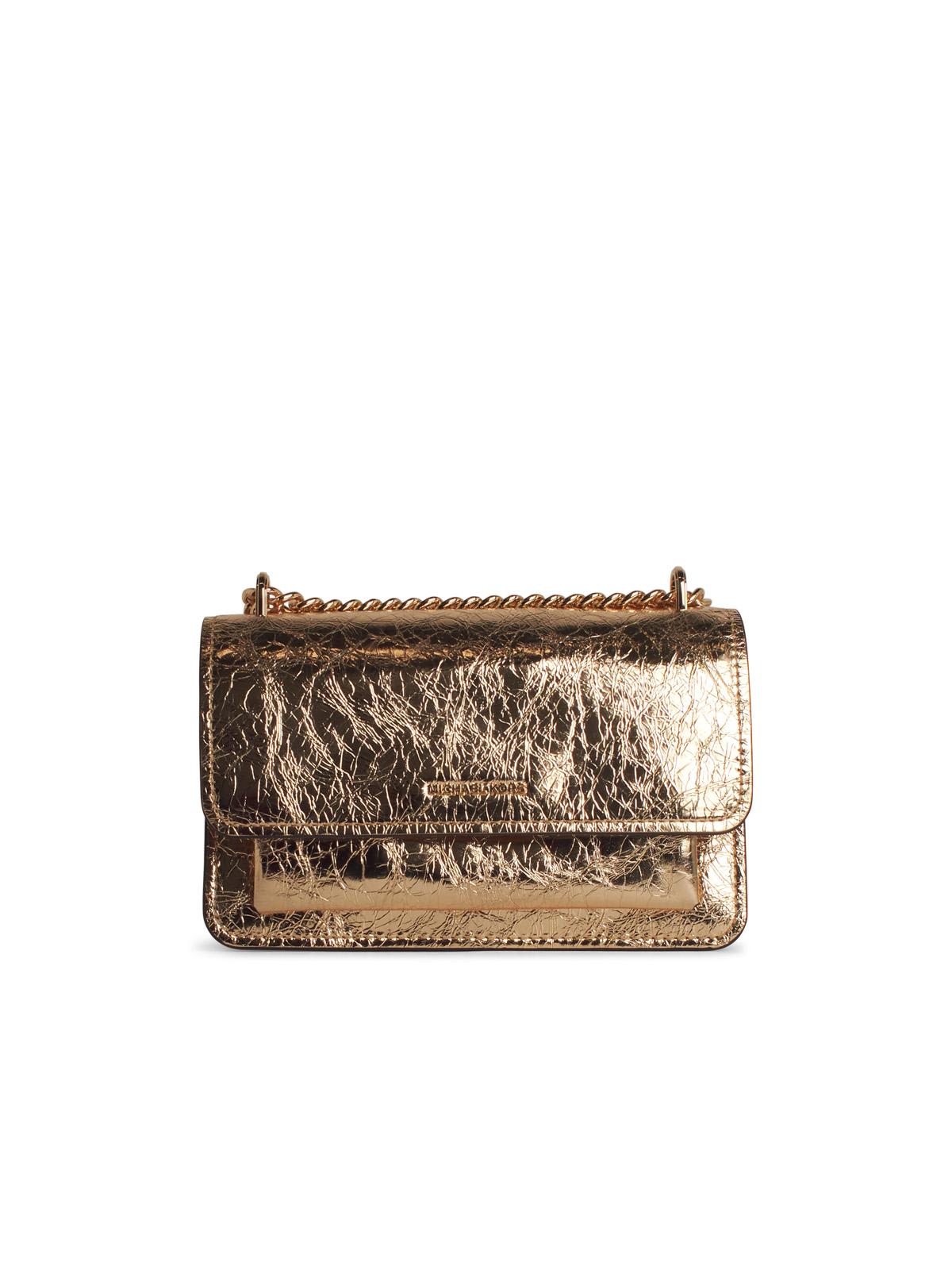 Michael Michael Kors Claire Gold Leather Crossbody Bag In Gold