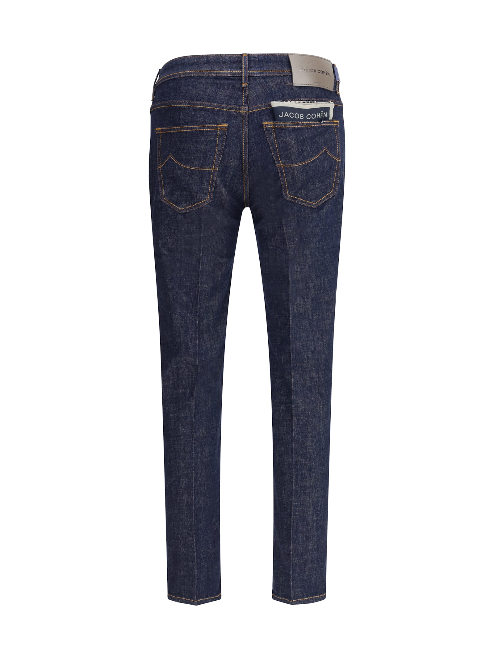Jacob Cohen Tailored Dark Denim Trousers With Classic Five-pocket Design In Blue