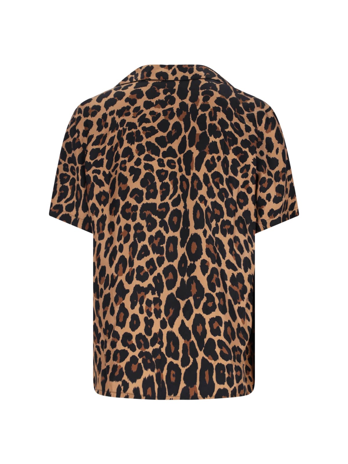 Balmain Animal Print Chest Pocket Shirt In Brown