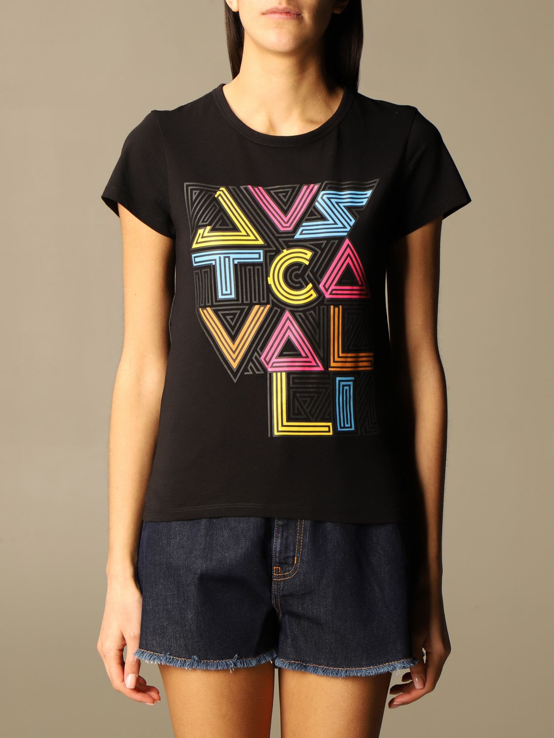 Just Cavalli Short Just Cavalli T-shirt With Logo Print
