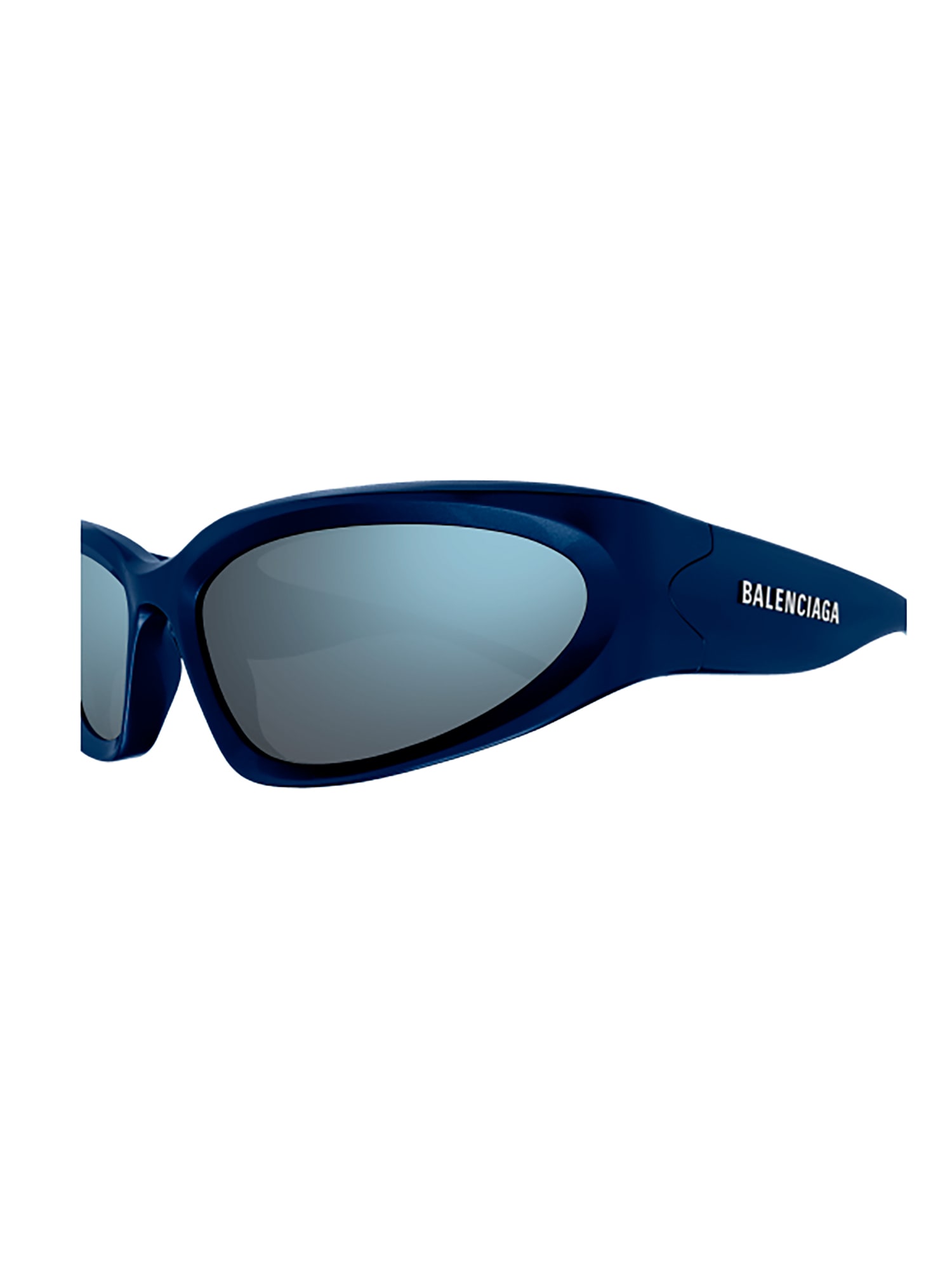 Shop Balenciaga Bb0157s Sunglasses In 009 Blue Blue Blue