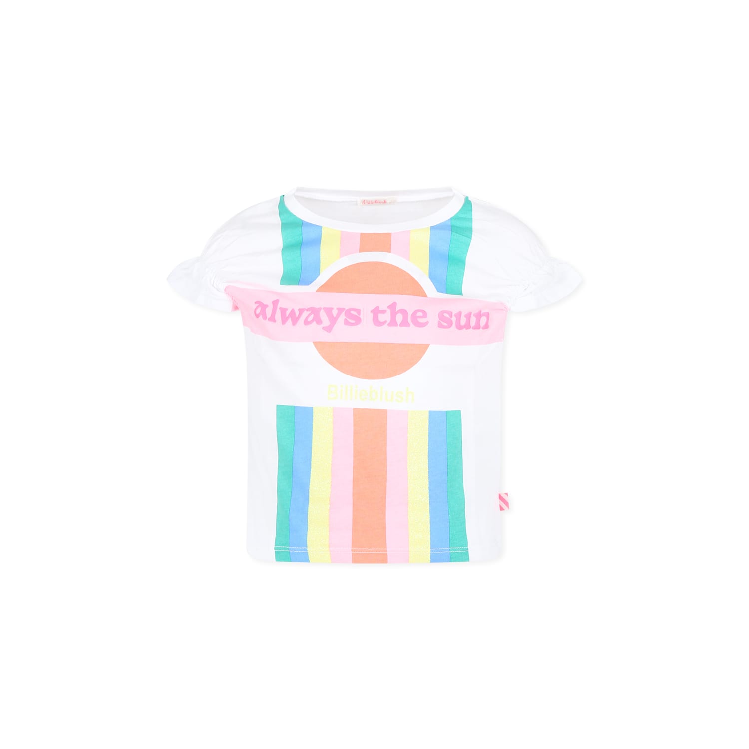 Billieblush White T-shir For Girl With Writing In White