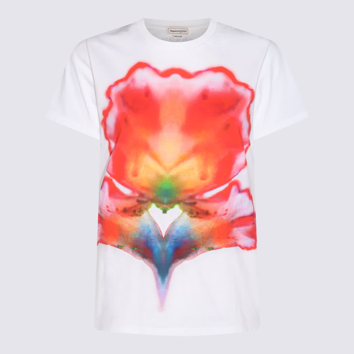 Shop Alexander Mcqueen White Multicolour Cotton T-shirt In Solarised Flower