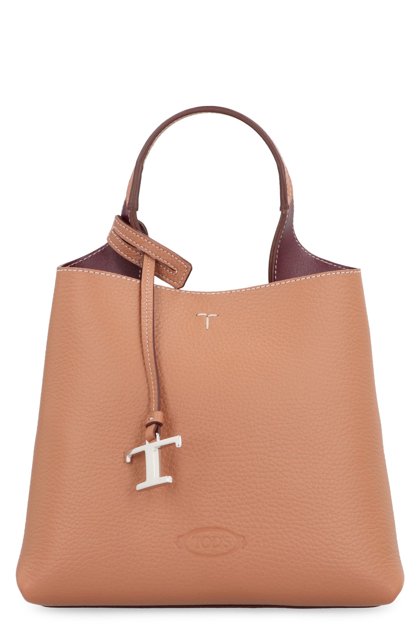 Shop Tod's Timeless Leather Handbag In Leather Brown