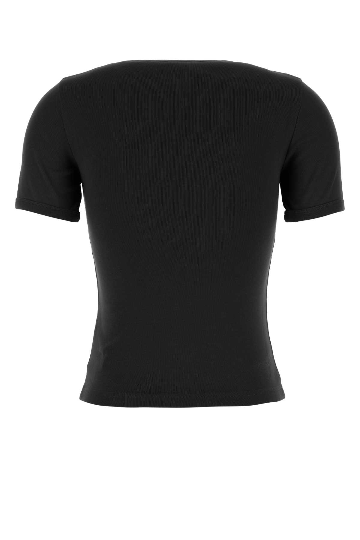 Shop Courrèges Black Cotton T-shirt