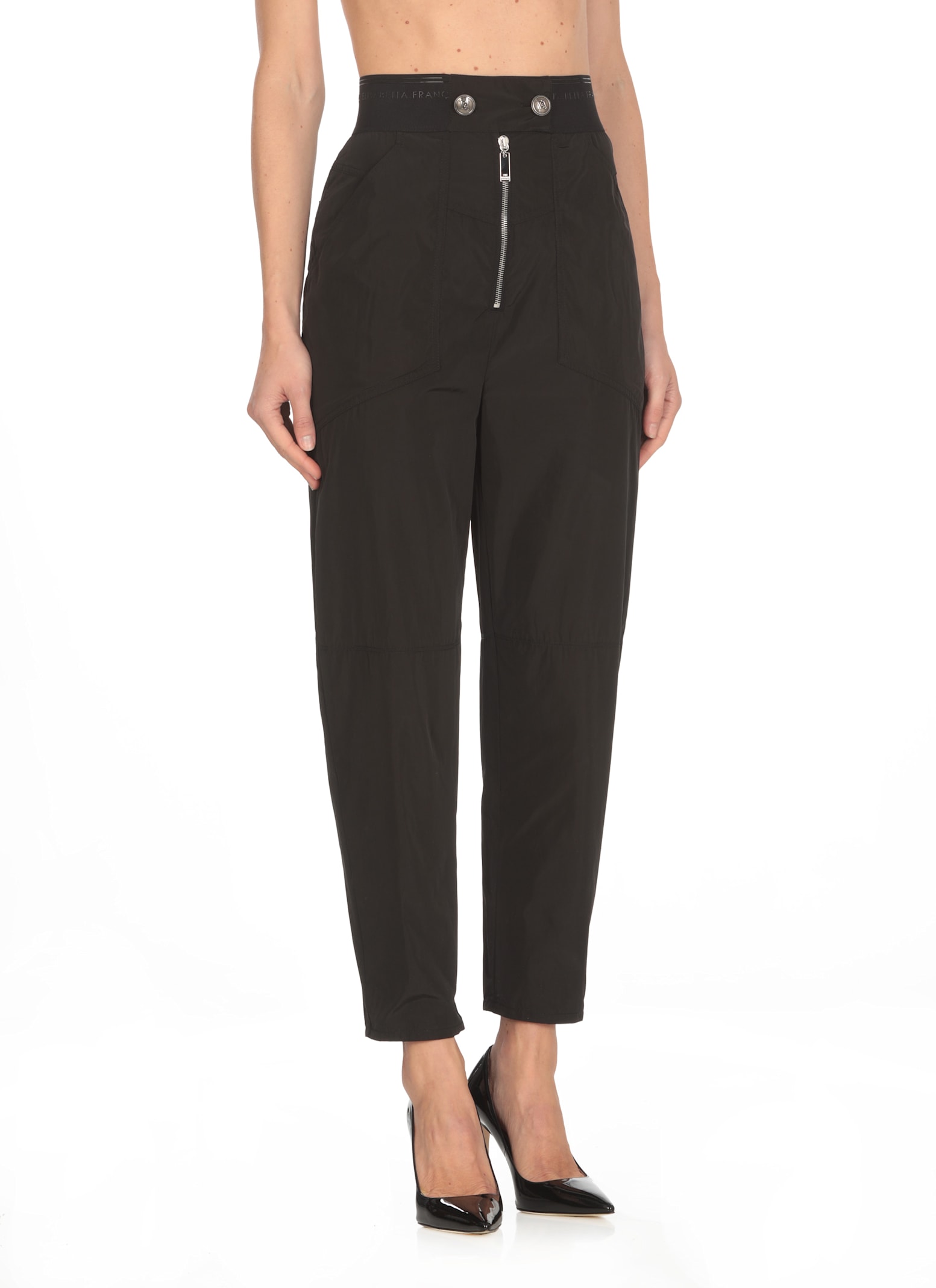 Shop Elisabetta Franchi Pants With Logo In Black