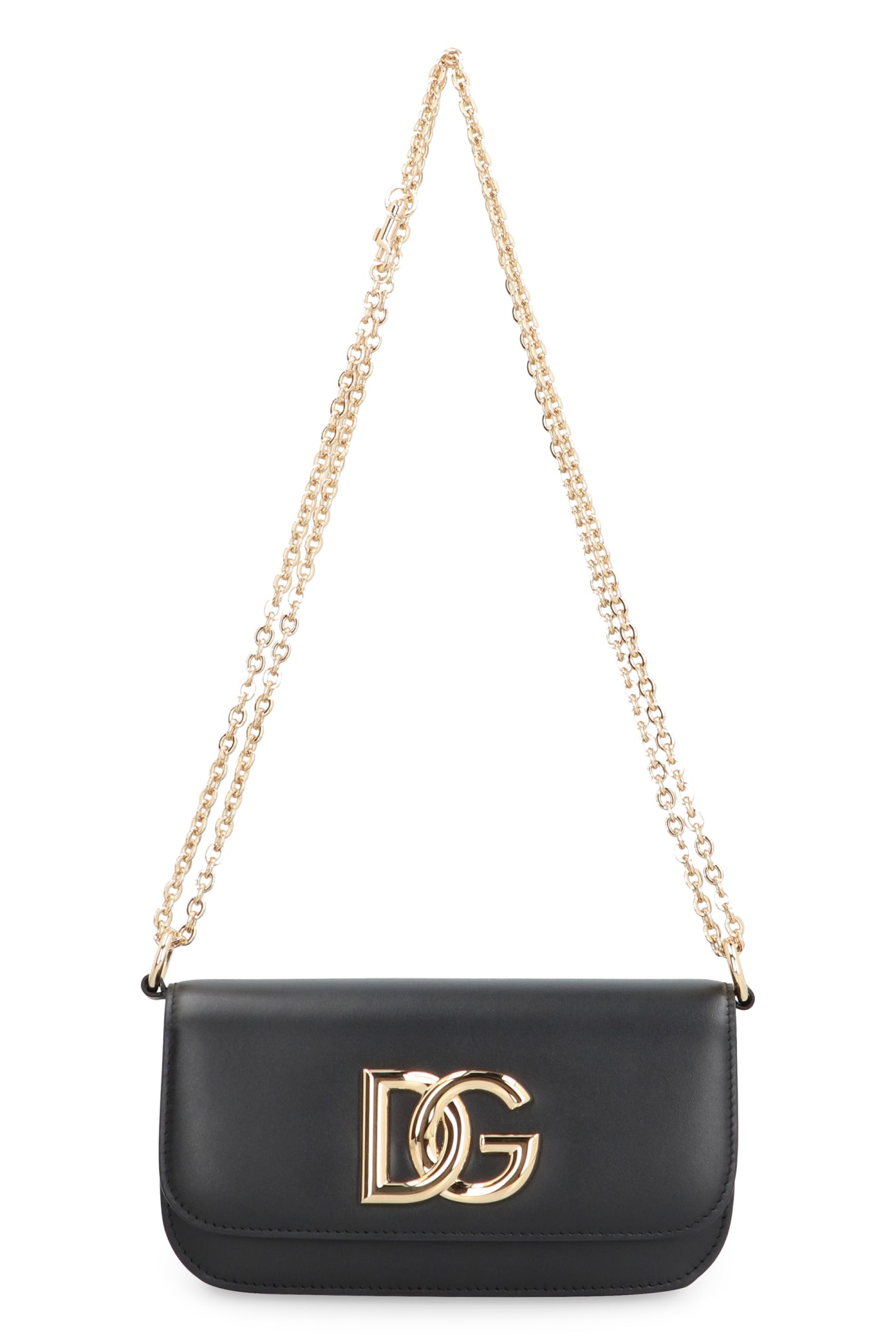 Shop Dolce & Gabbana 3.5 Leather Handbag In Black