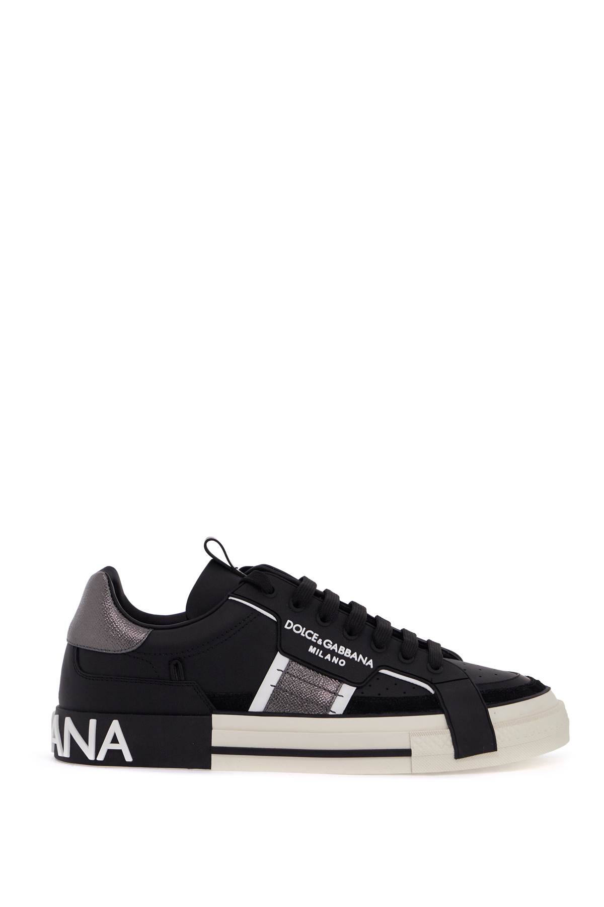 Dolce & Gabbana Custom 2.zero Sneakers In Nero/argento (black)