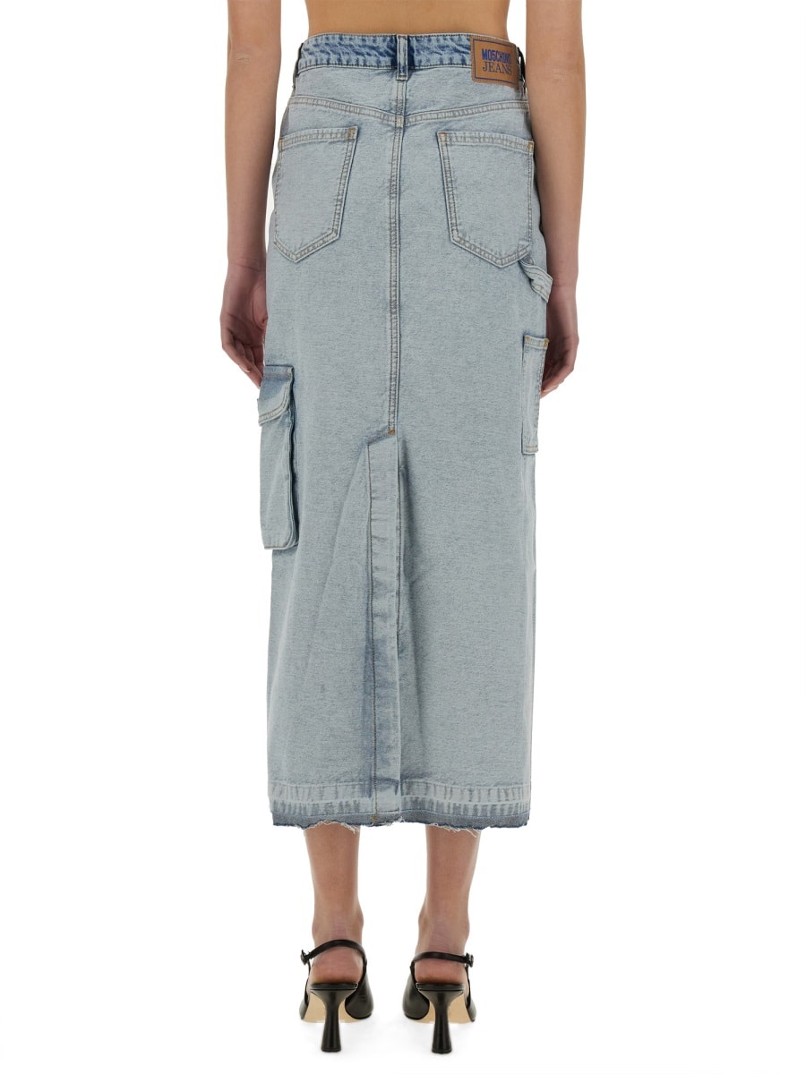 M05CH1N0 JEANS LONG DENIM SKIRT