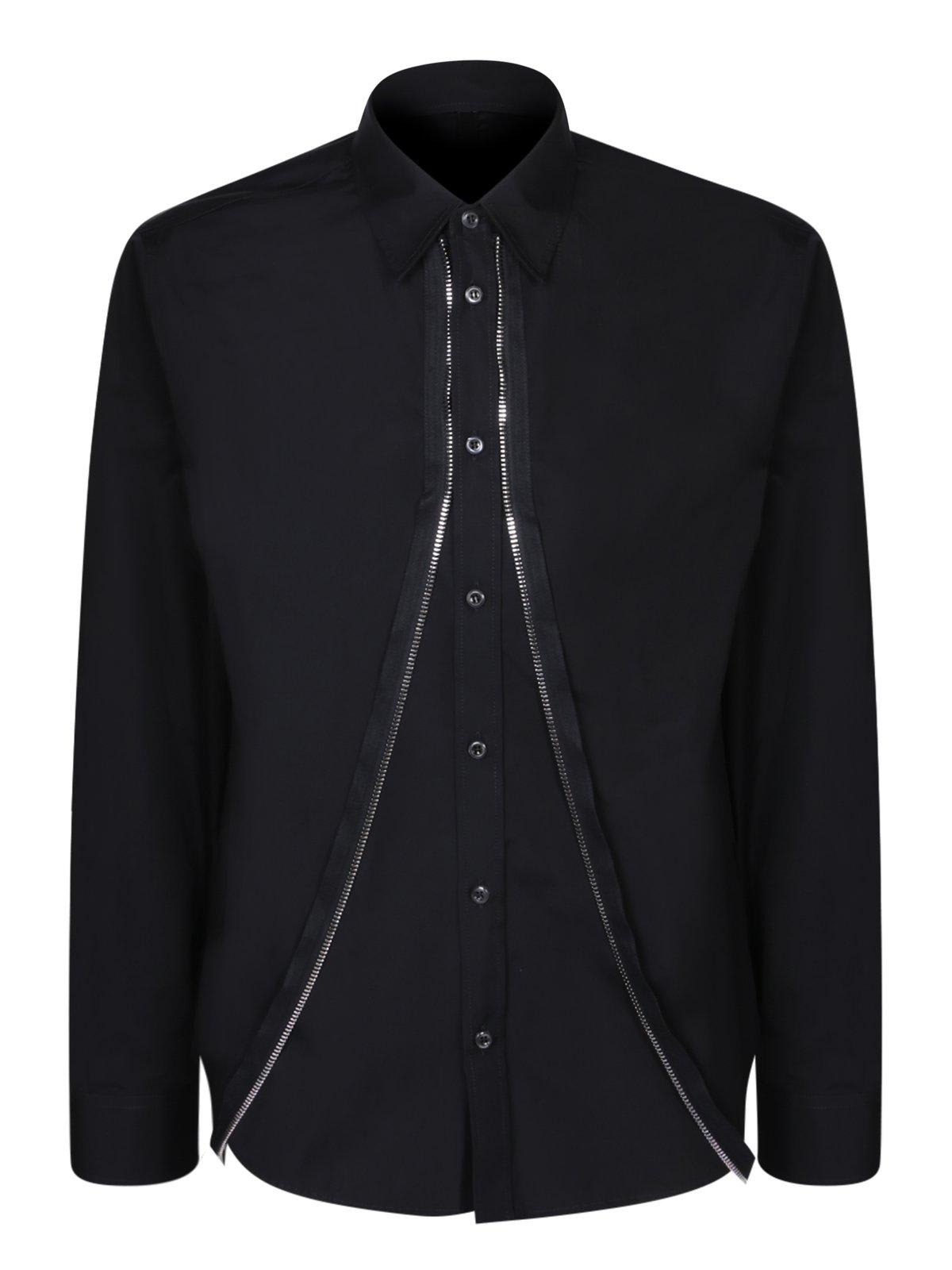 Shop Dsquared2 Icon Clubbing Zip-effect Shirt In Black