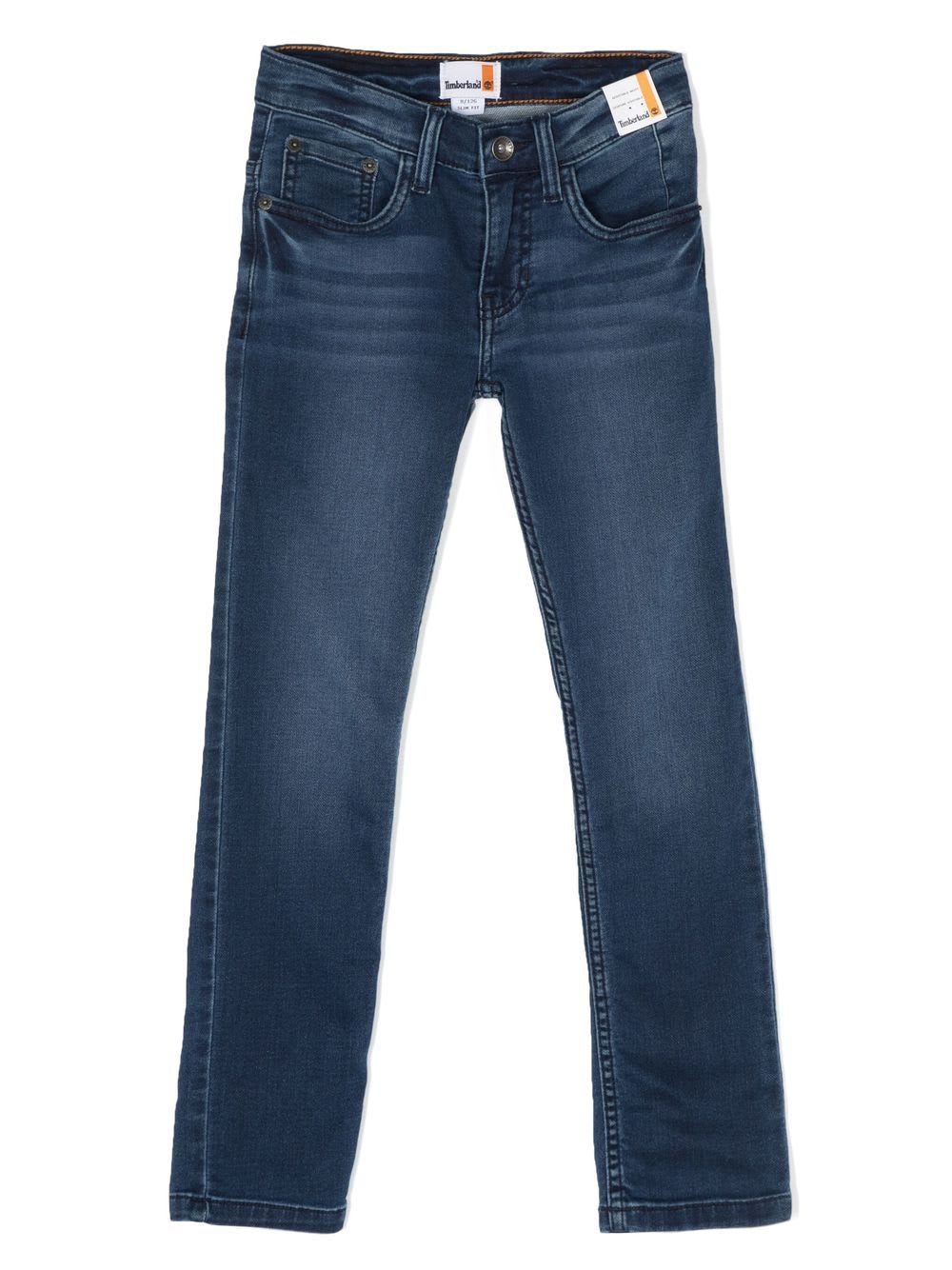Timberland Kids'  Jeans Blu In Denim Di Cotone Stretch Bambino