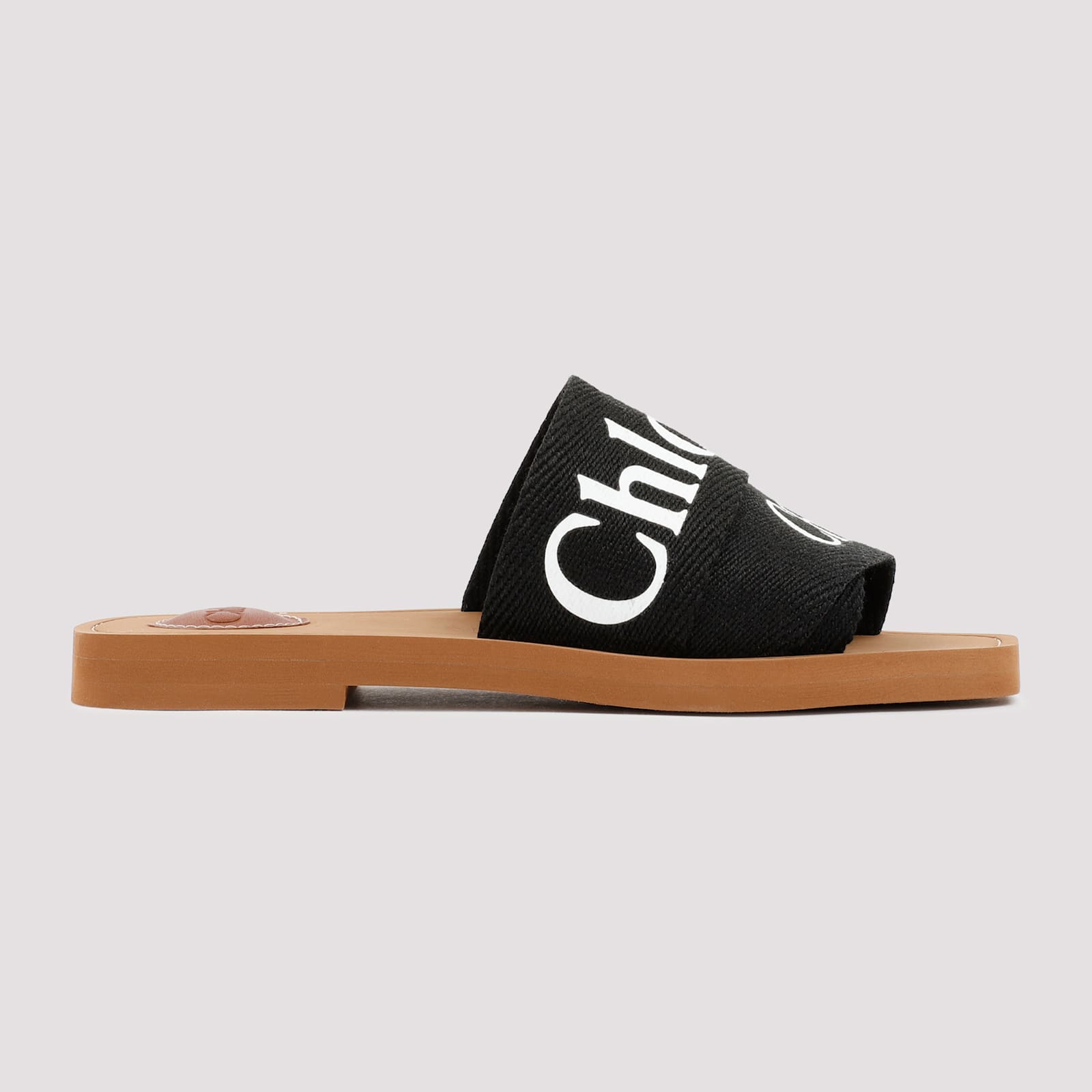 Chloé Black Logo Open-toe Sandals In Black
