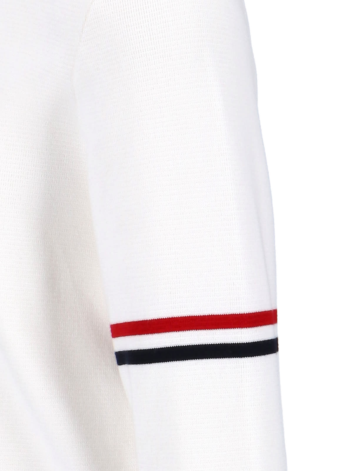 Shop Thom Browne Tricolor Detail Sweater In White