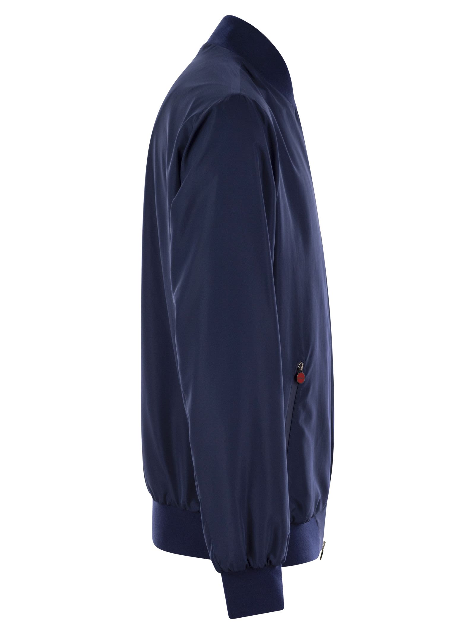 Kiton Polyester Jacket In Night Blue