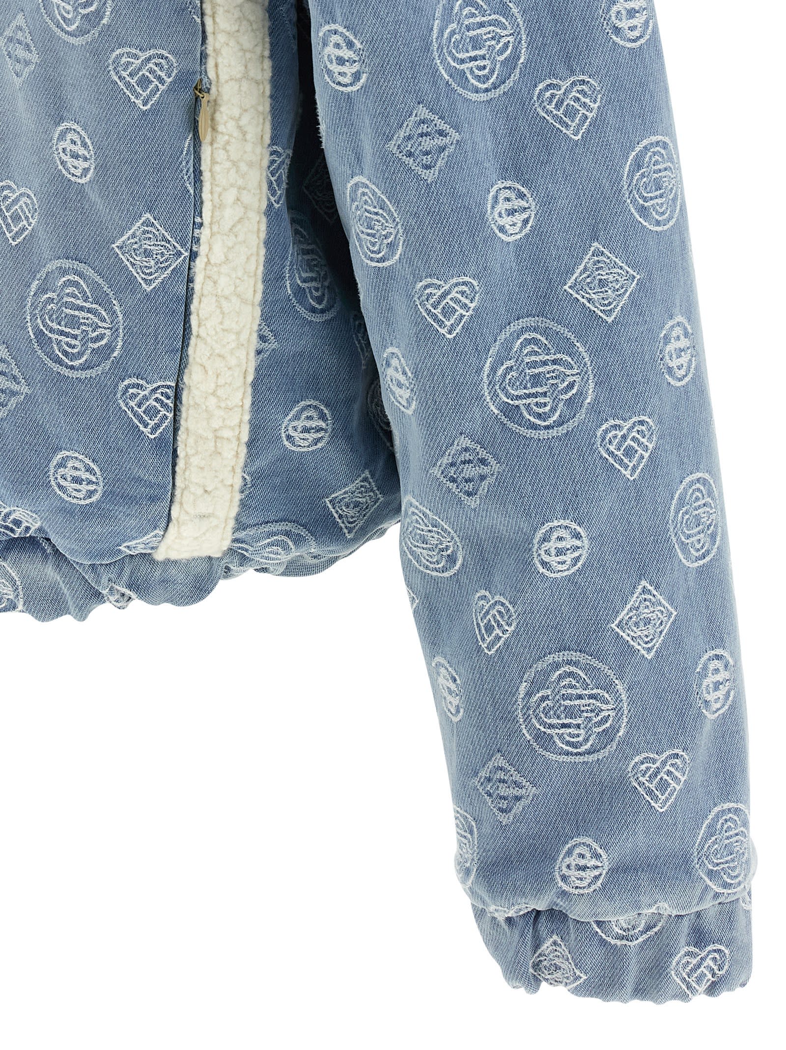 Casablanca Monogram Reversible Jacket Puffer Jackets Multicolor In Blue