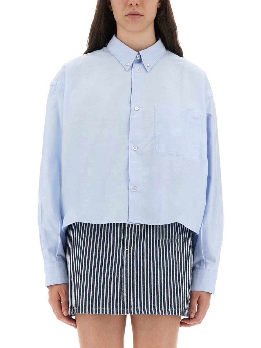 Apc A.p.c. Powder Blue Oxford Oversize Sophia Shirt In Blue