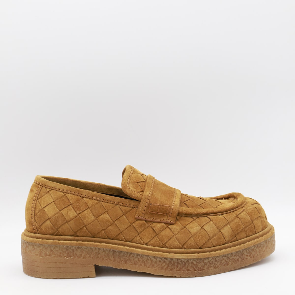 Shop Bottega Veneta Camel Loafers In Cork