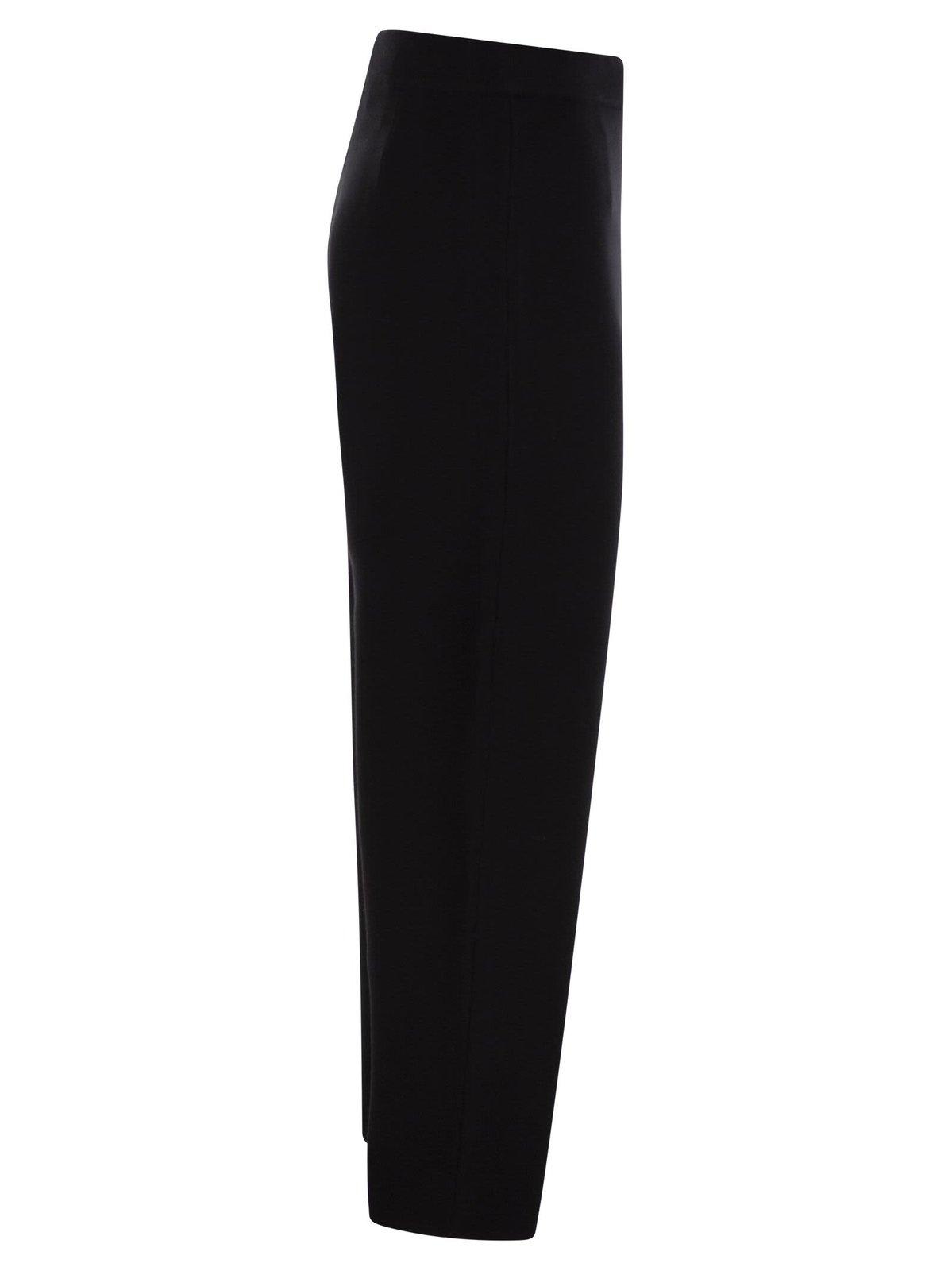 Shop Max Mara High Waisted Straight Leg Trousers In Black