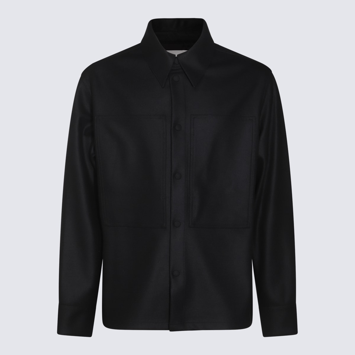 Shop Jil Sander Black Wool Shirt