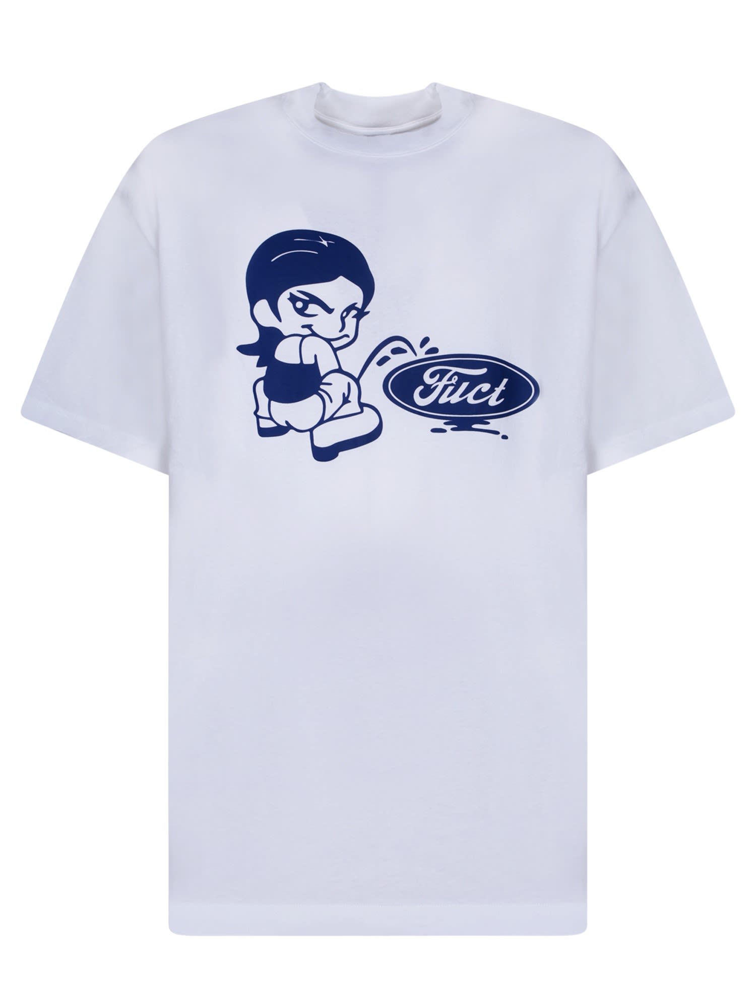 Shop Fuct Oval Pee Girl White T-shirt