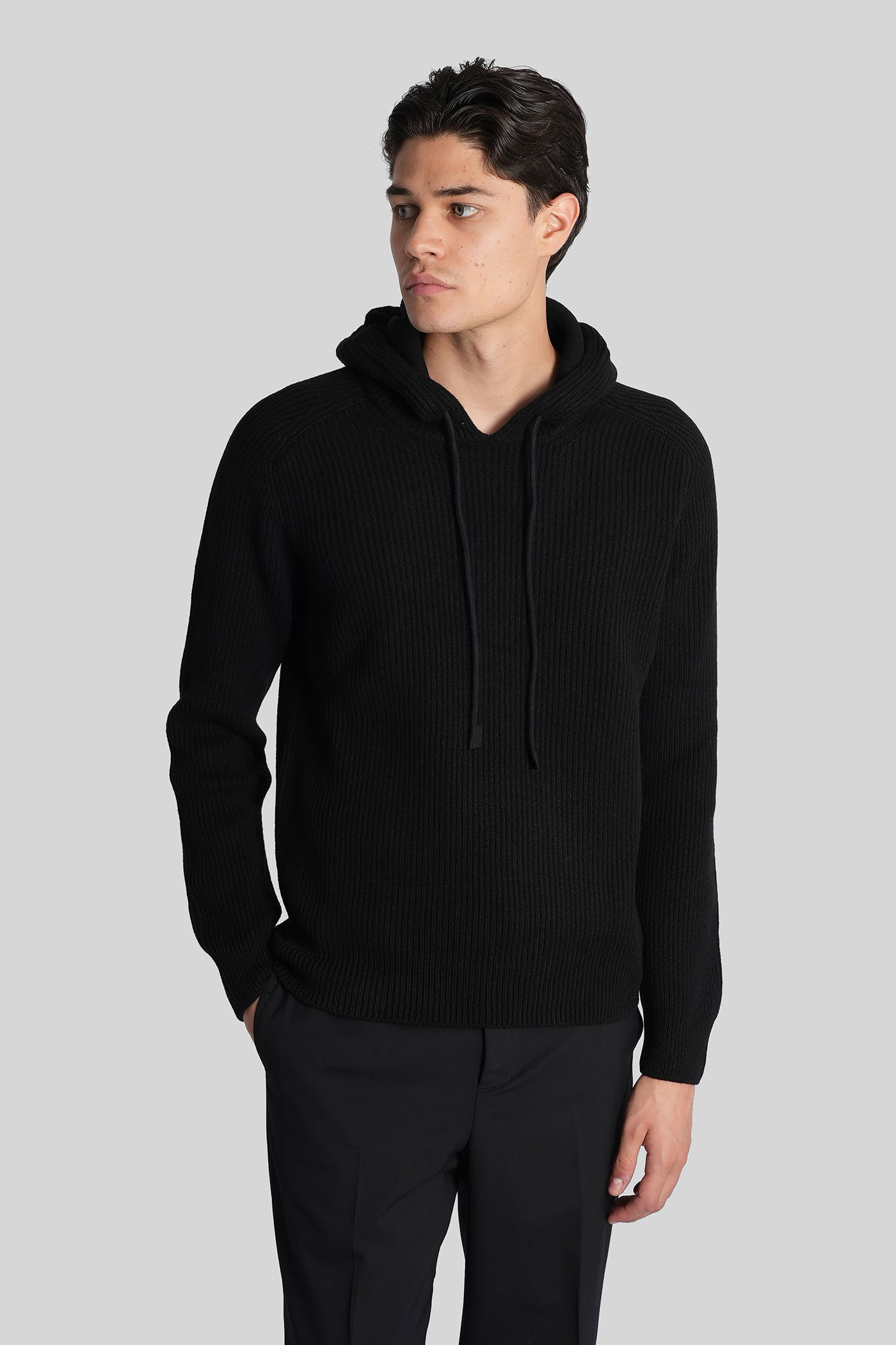 Tagliatore Hunter Sweatshirt In Black Wool In Black