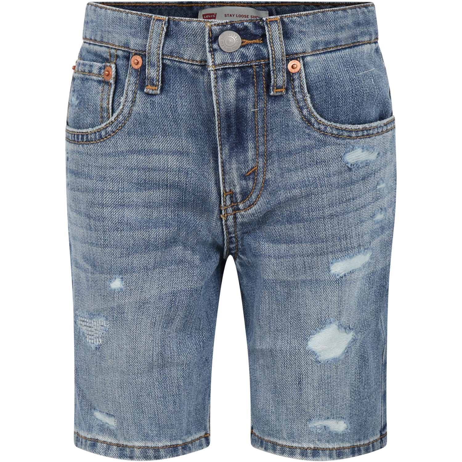 LEVI'S BLUE SHORTS FOR BOY WITH LOGO