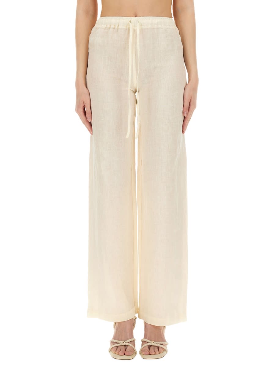 Shop 120% Lino Linen Pants In Ivory