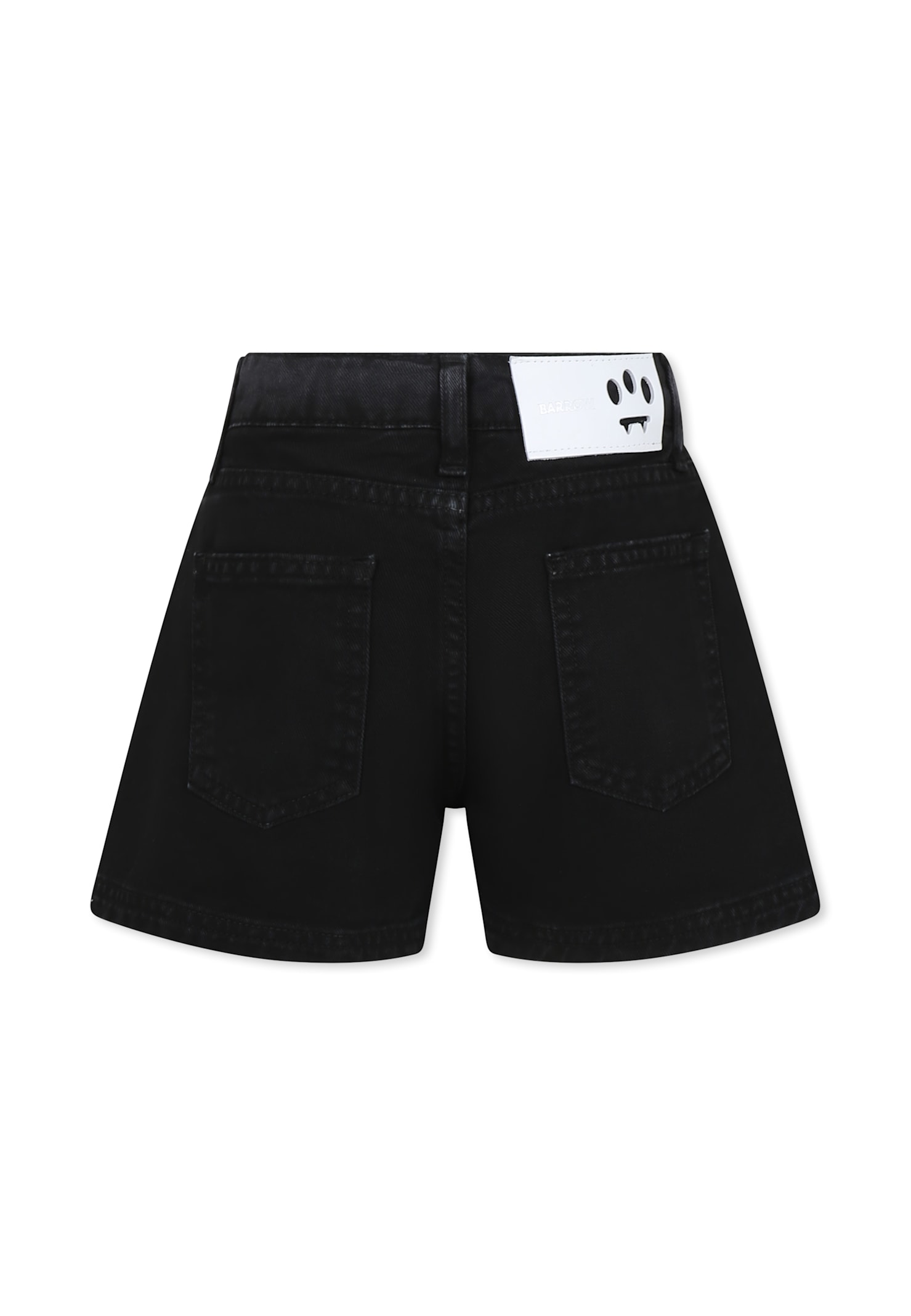 Barrow Black Shorts For Girl With Rhinestones In Black