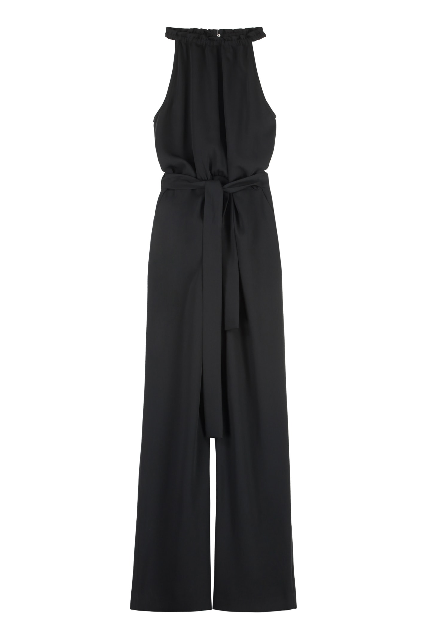 Shop P.a.r.o.s.h Wide-leg Pants Jumpsuit In Black