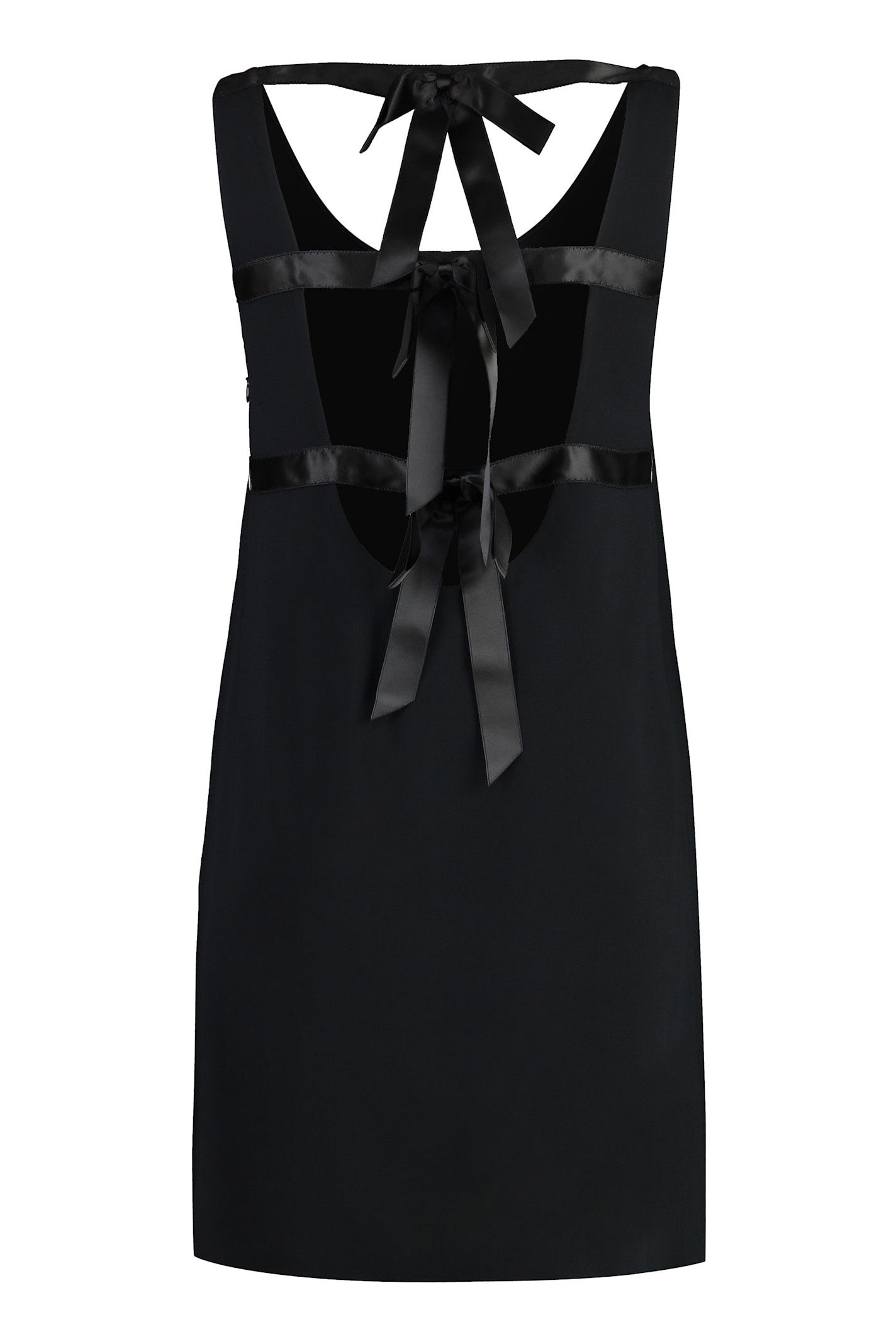 Shop Prada Crepe Dress In Black