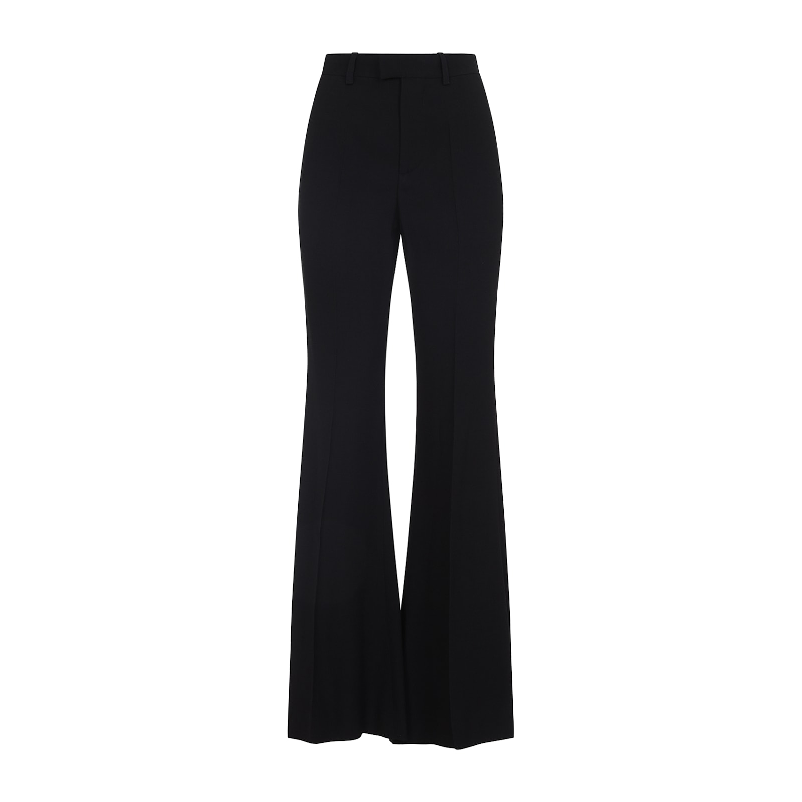 Balenciaga Women Black Fluid Viscose Flared Trousers In Black