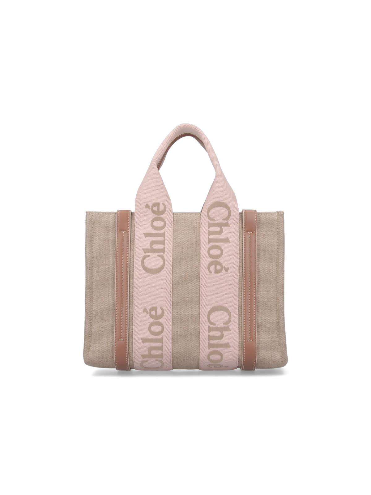 Chloé Woody Tote Bag In Neutral