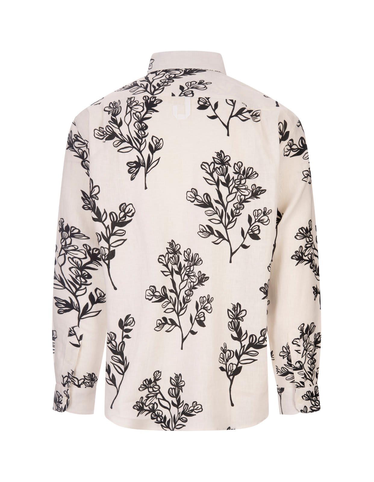 Shop Jacquemus La Chemise Simon Flower Printed Shirt In White/black