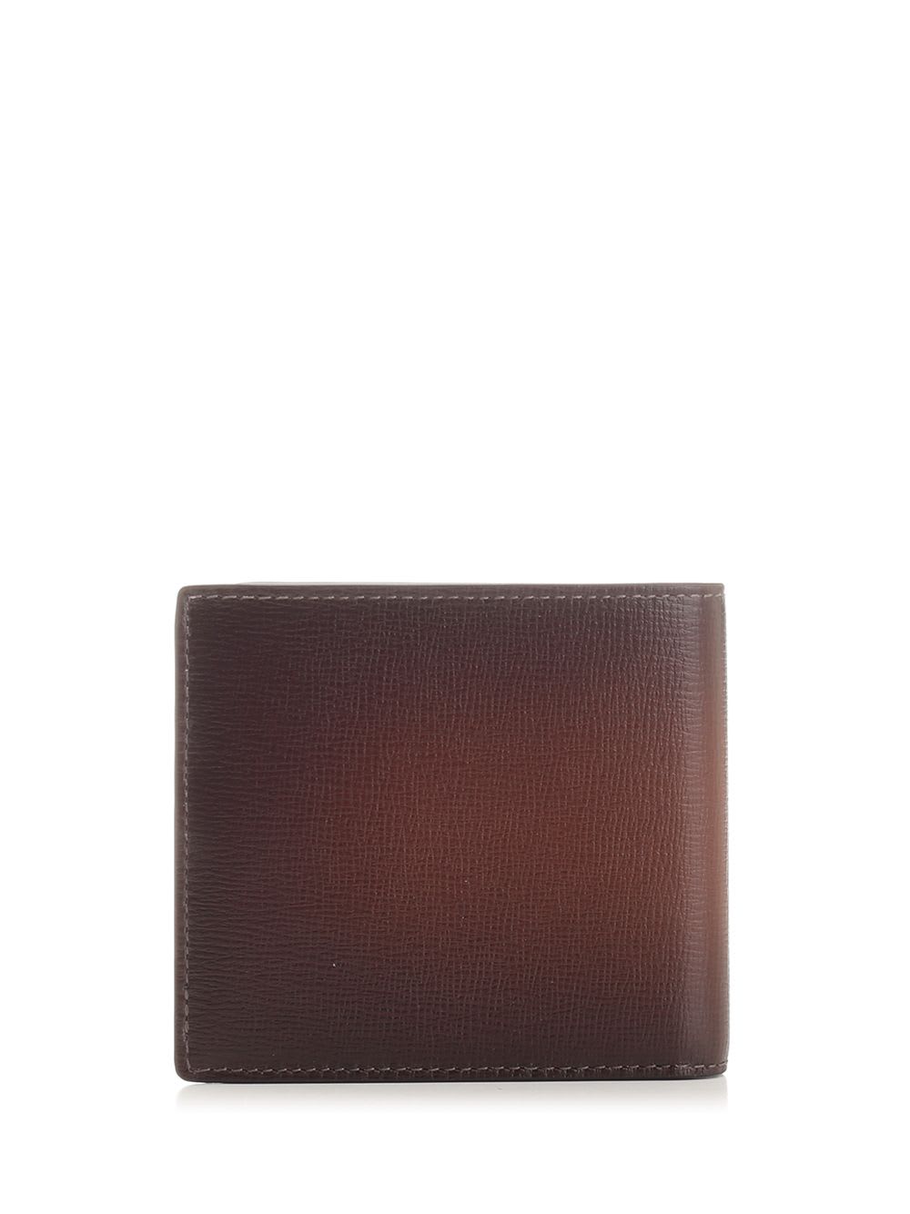 Shop Santoni Brown Leather Wallet