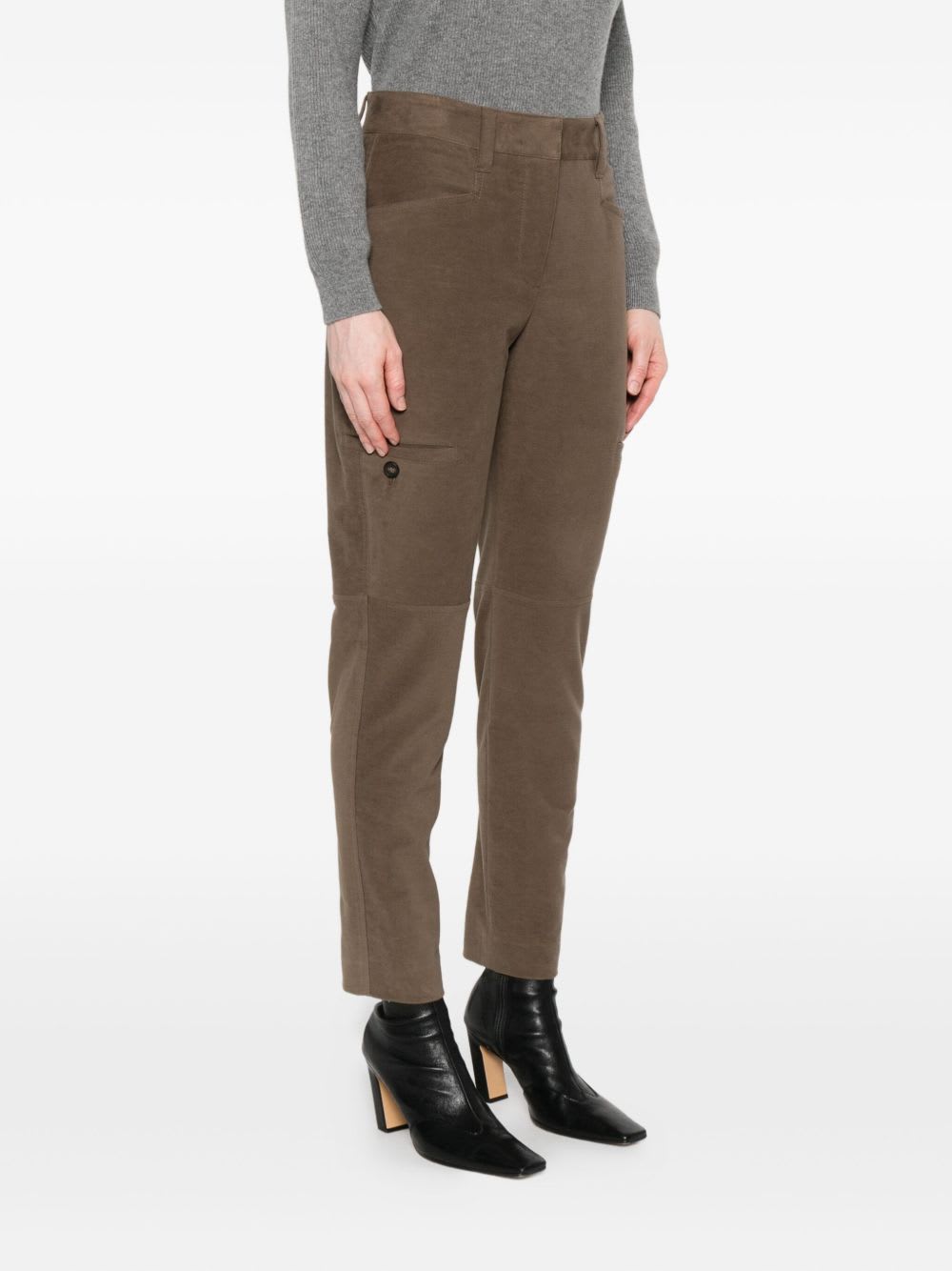 Brunello Cucinelli Pants With Zip At The Bottom In Multi