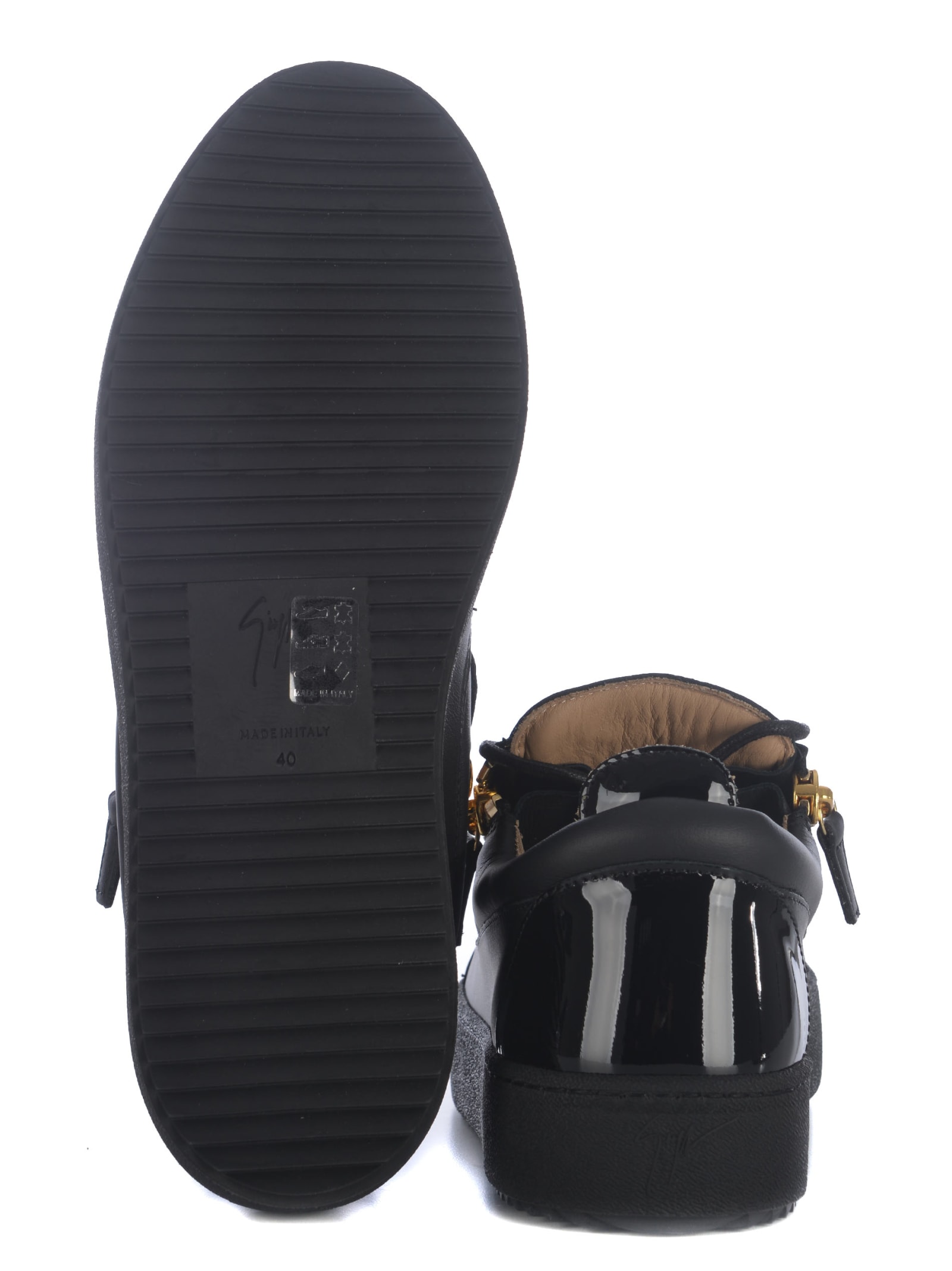 Shop Giuseppe Zanotti Sneakers  Frenkie In Leather In Nero