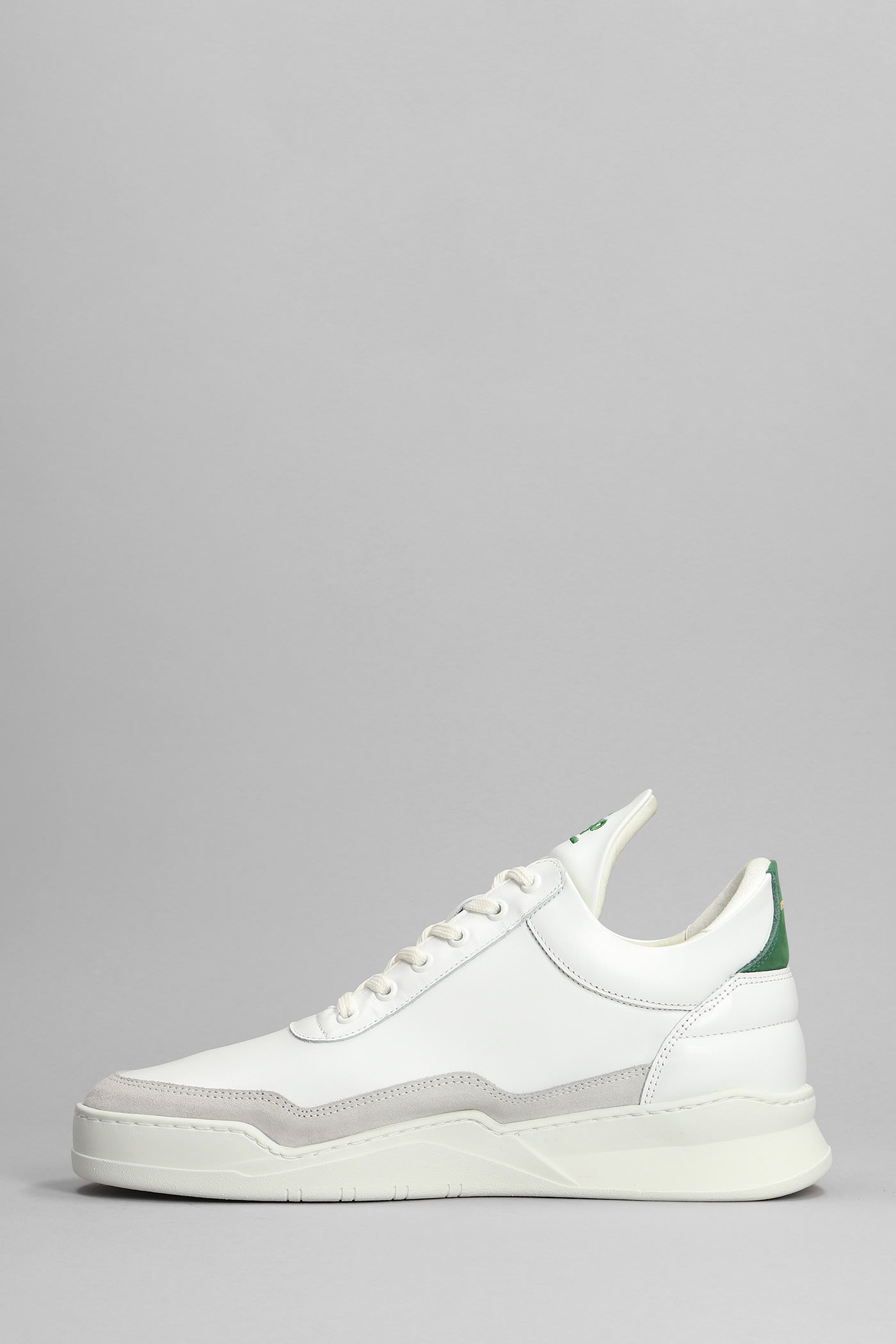 Shop Filling Pieces Sneakers In White Suede And Leather