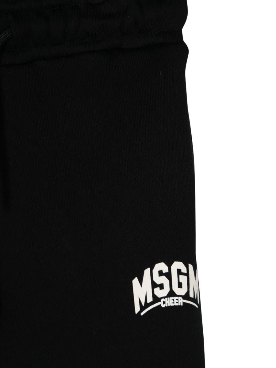 Msgm Trousers With Logo In Black