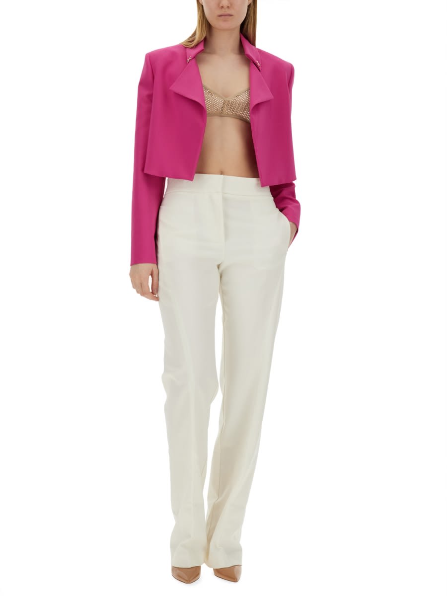 Shop Genny Cropped Jacket In Fuxia