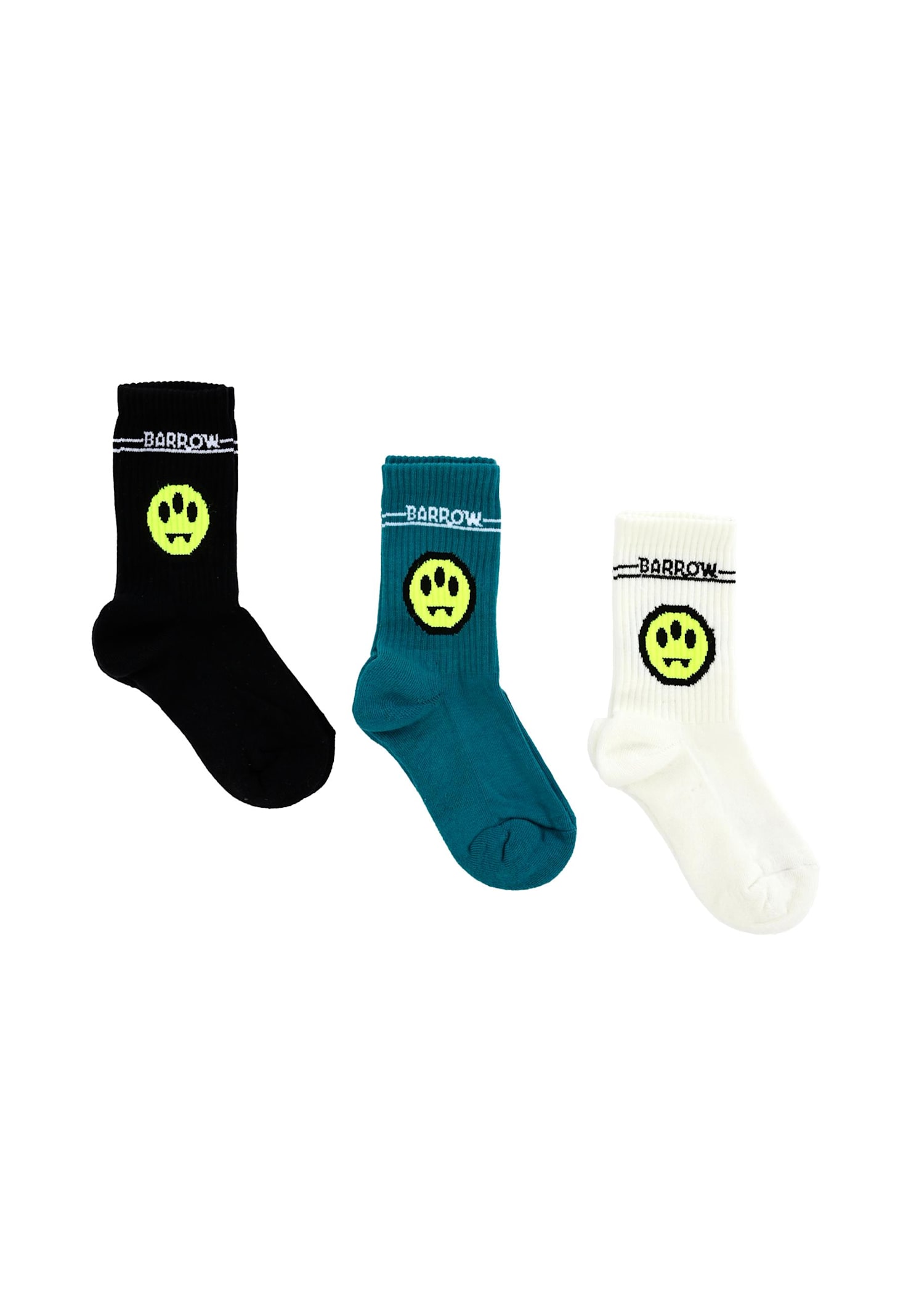 Barrow Multicolor Terry Socks Set For Kids With Smiley In Multi