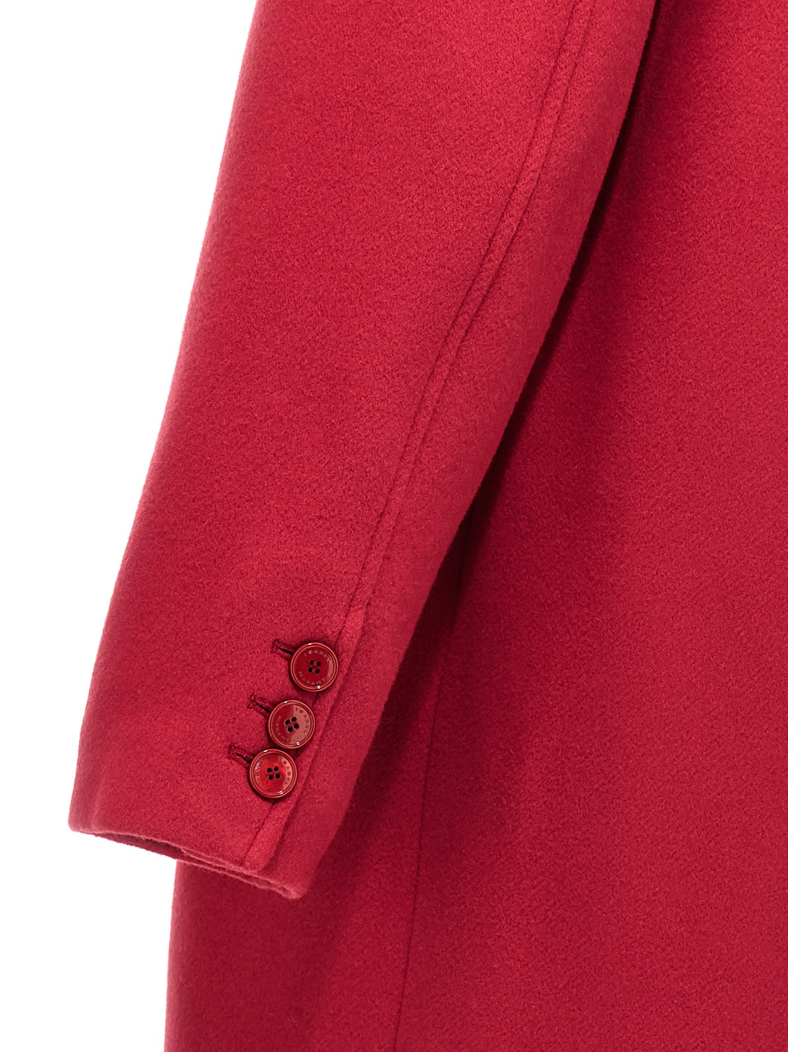 Isabel Marant Theodore Double-breasted Wool Blend Coat In Fuchsia