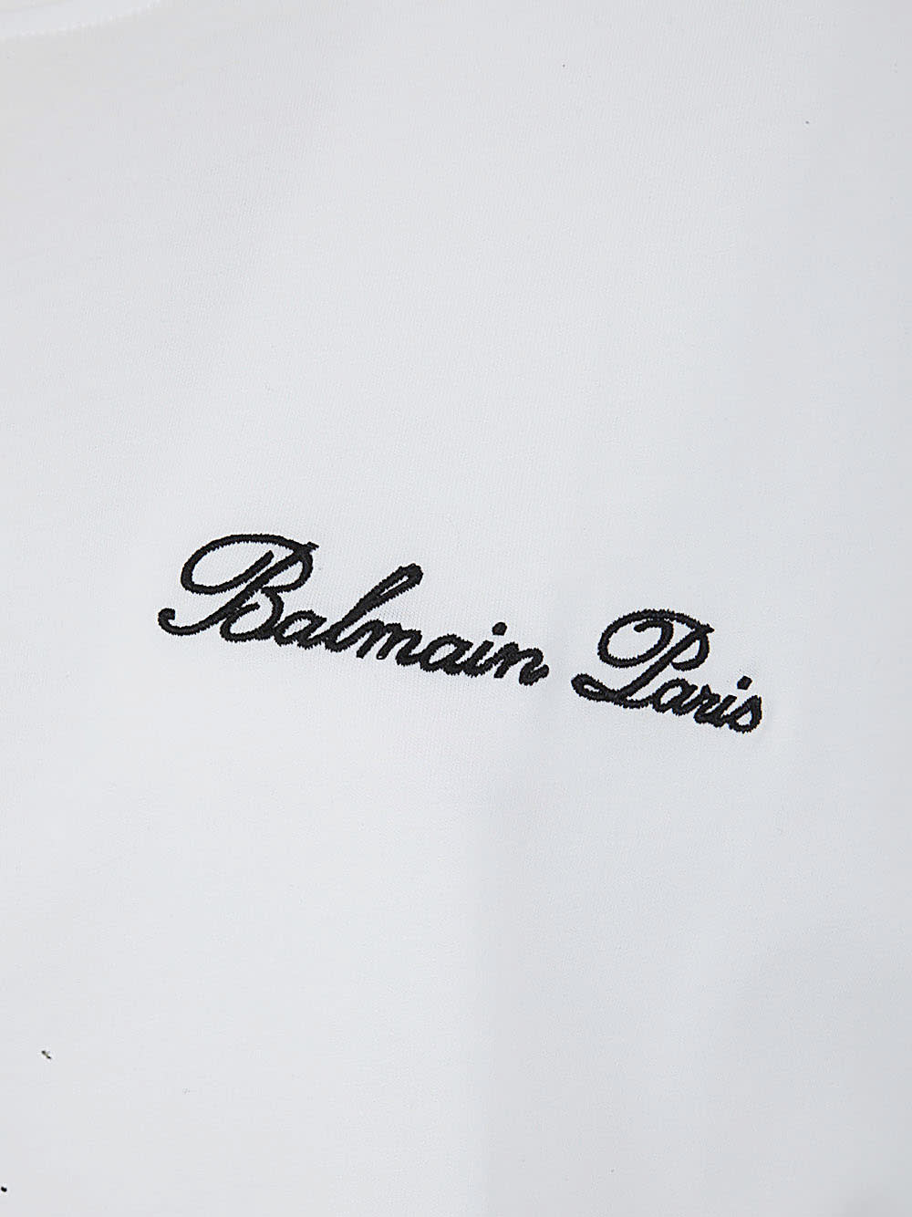 Shop Balmain Signature Embroidery T-shirt Bulky Fit In Gab Blanc Noir