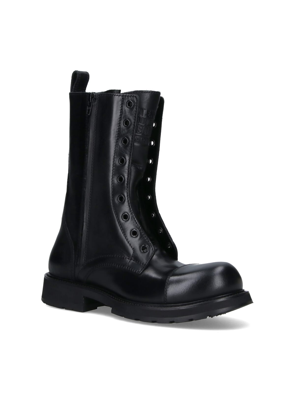 Balenciaga Black Truck Leather Boots In Black