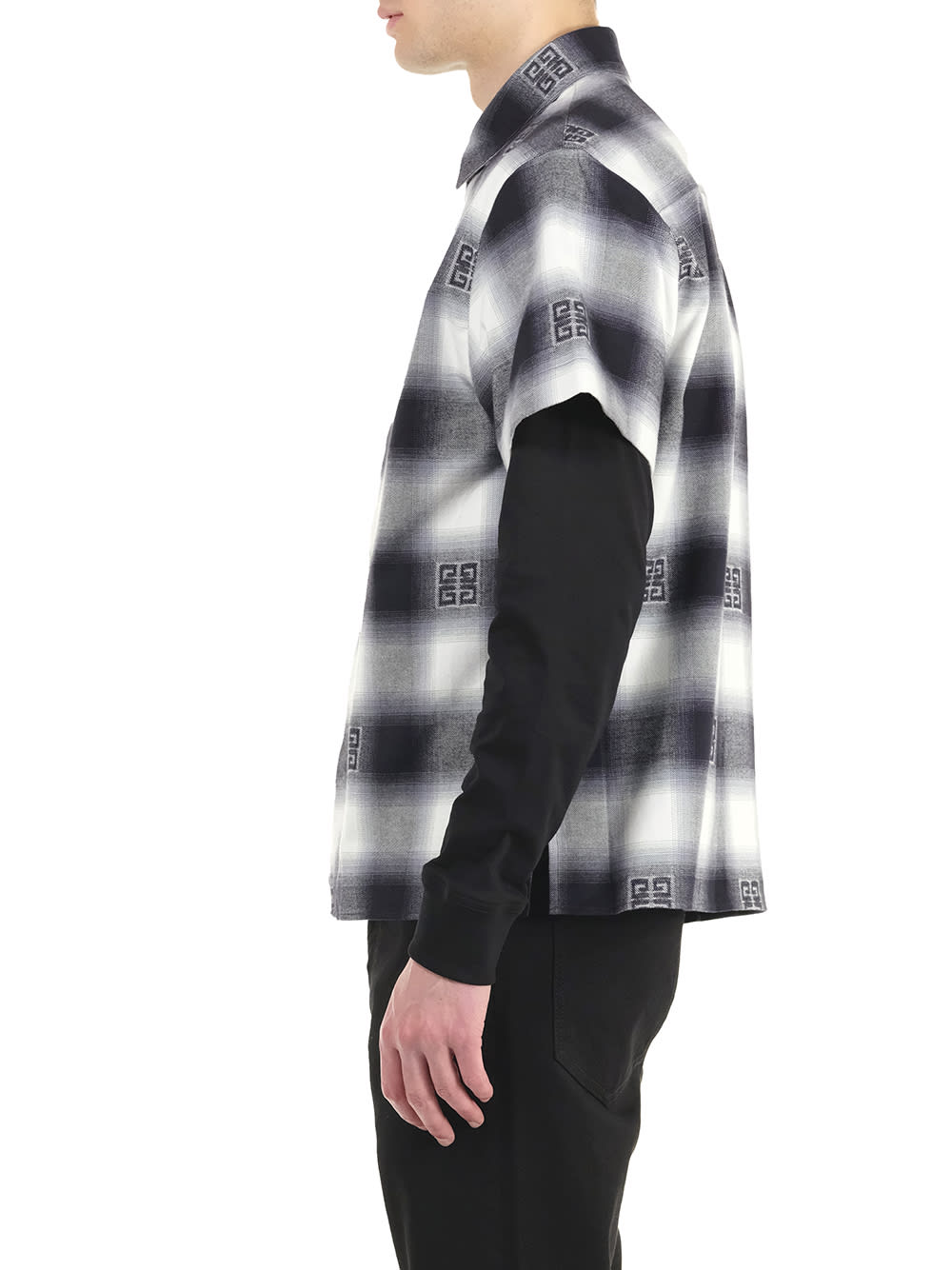 Shop Givenchy Flannel Shirt In Black