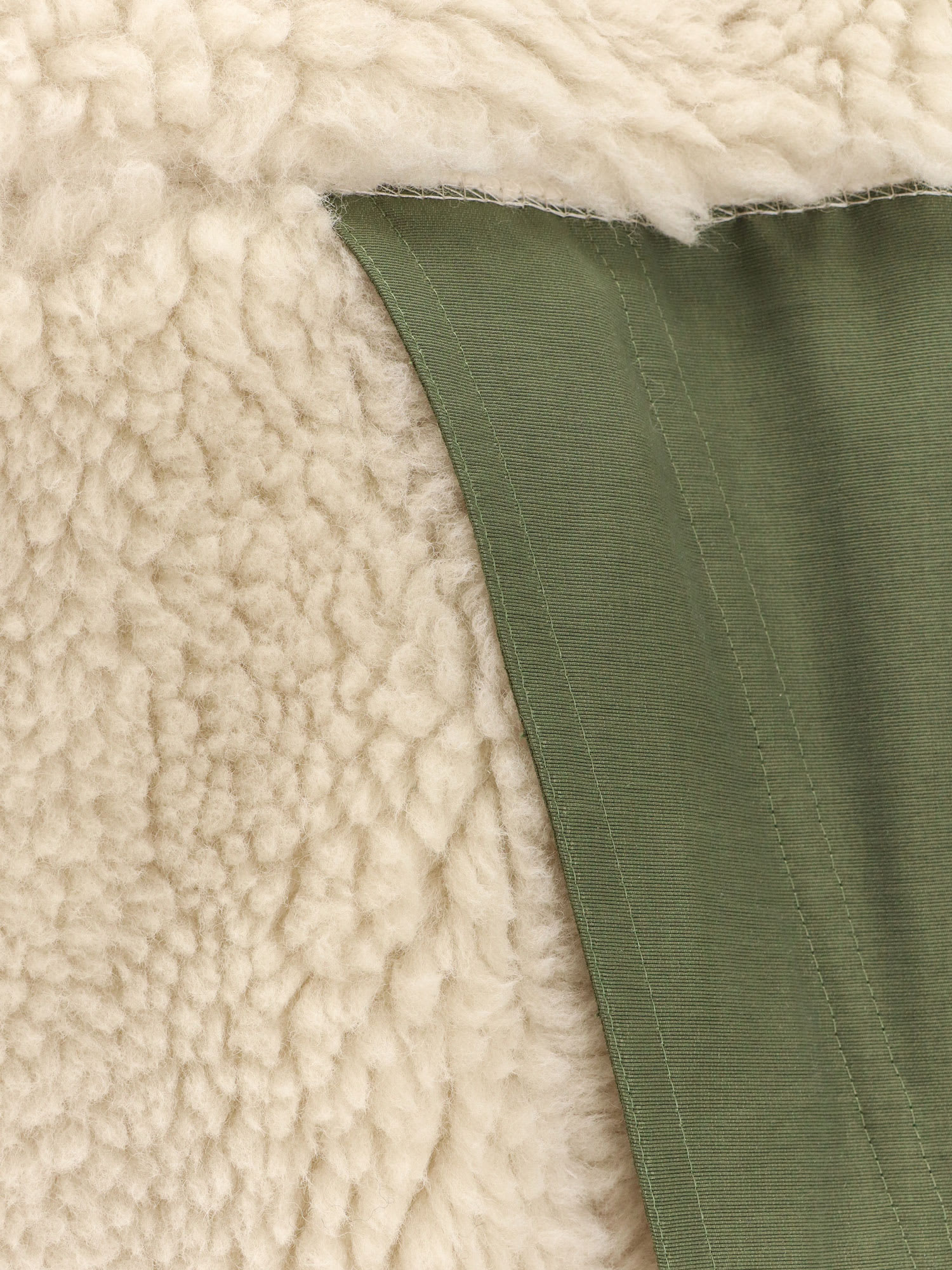 Sacai Eco Shearling And Nylon Jacket In Neutral