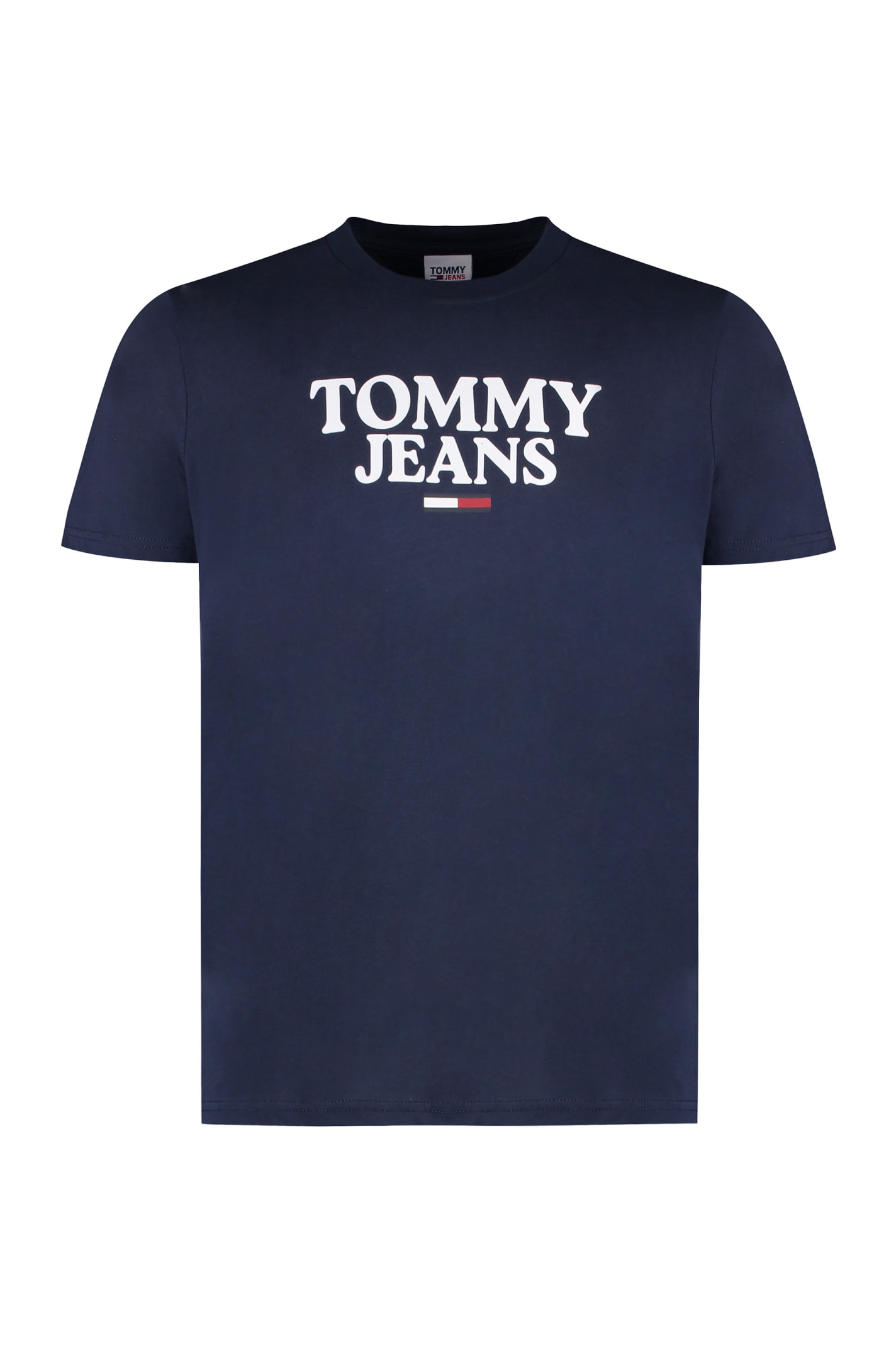Tommy Hilfiger Cotton Crew-neck T-shirt In Blue