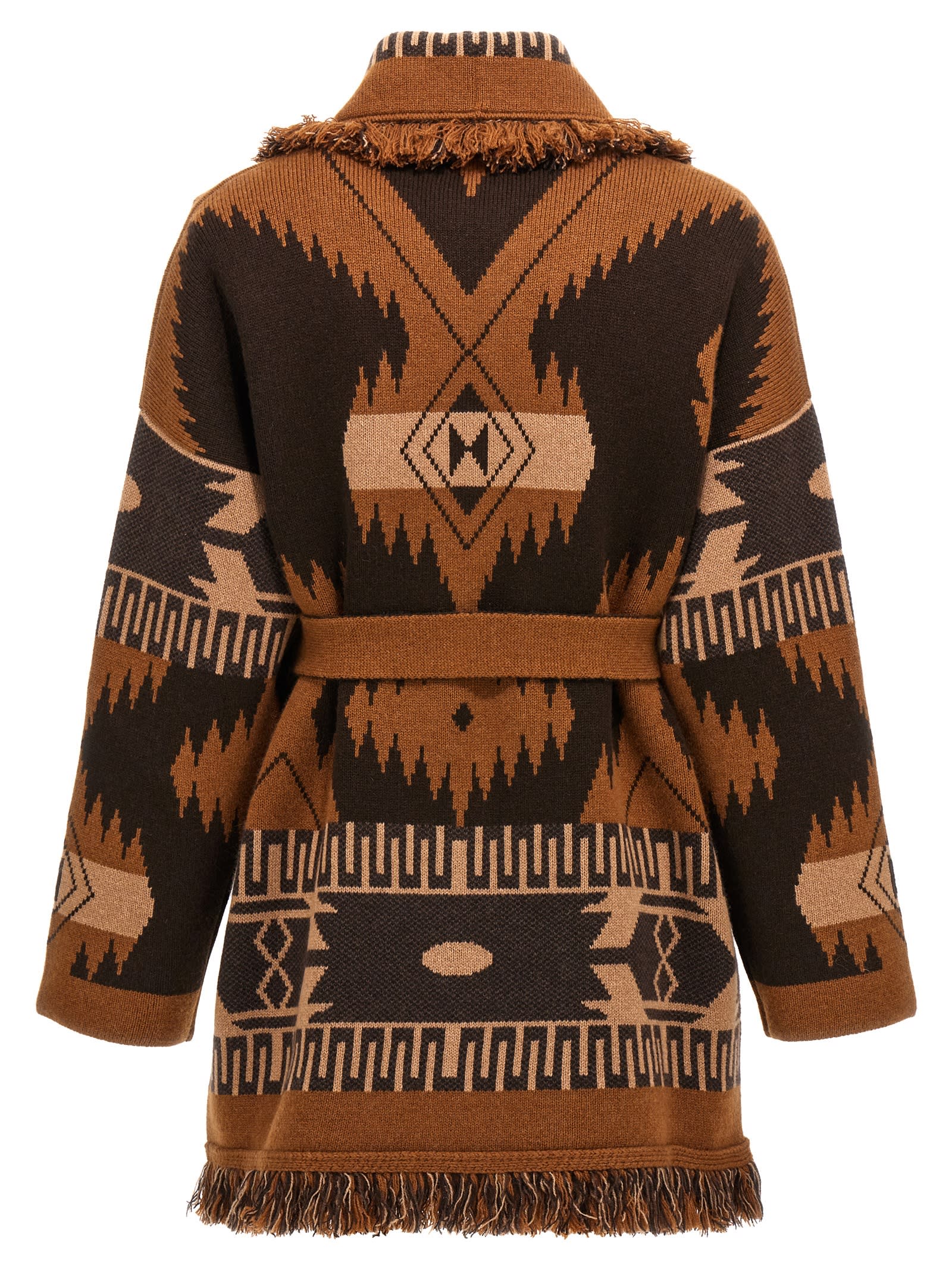 Shop Alanui Icon Cardigan In Brown