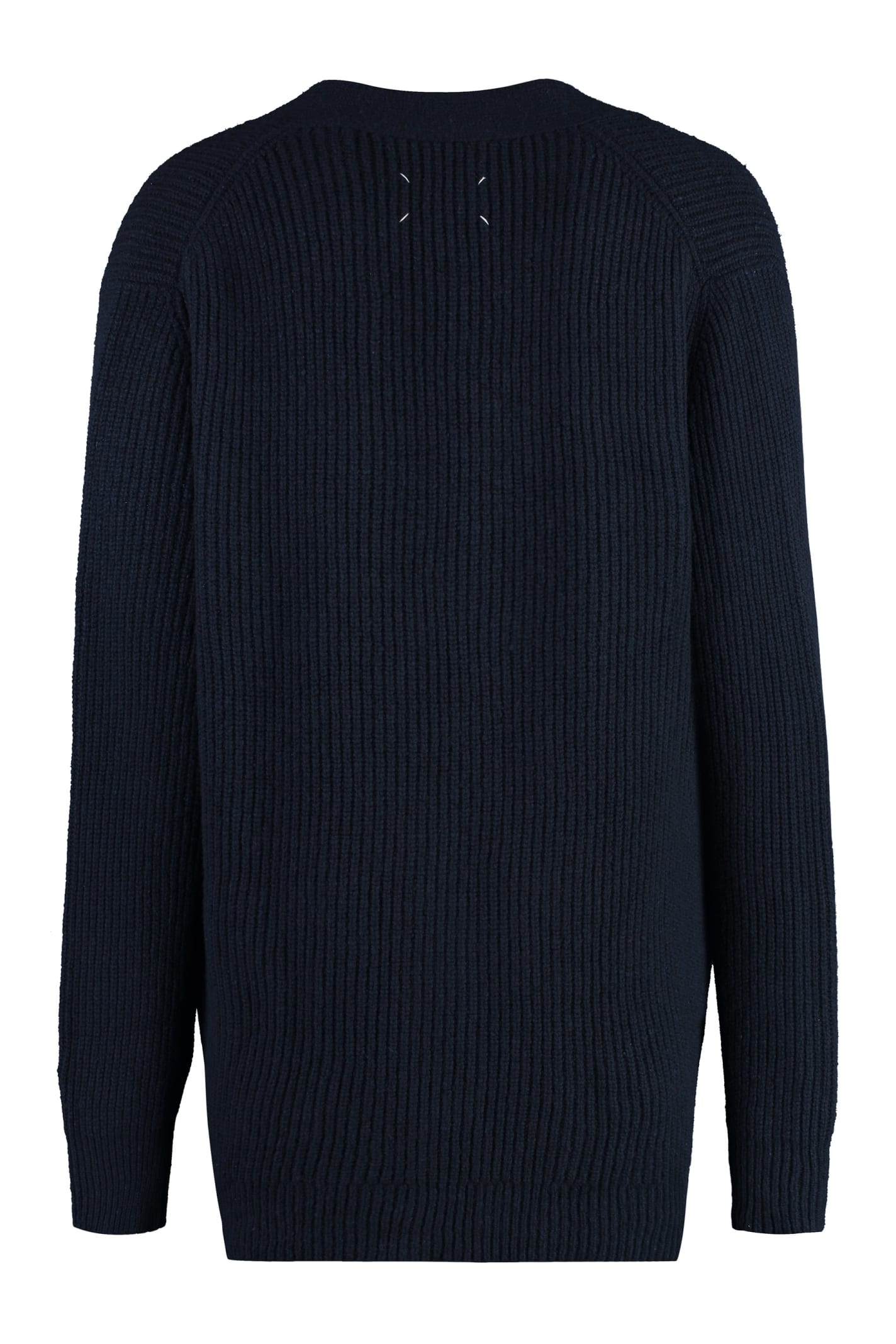 Shop Maison Margiela Wool And Cashmere Cardigan In Blue