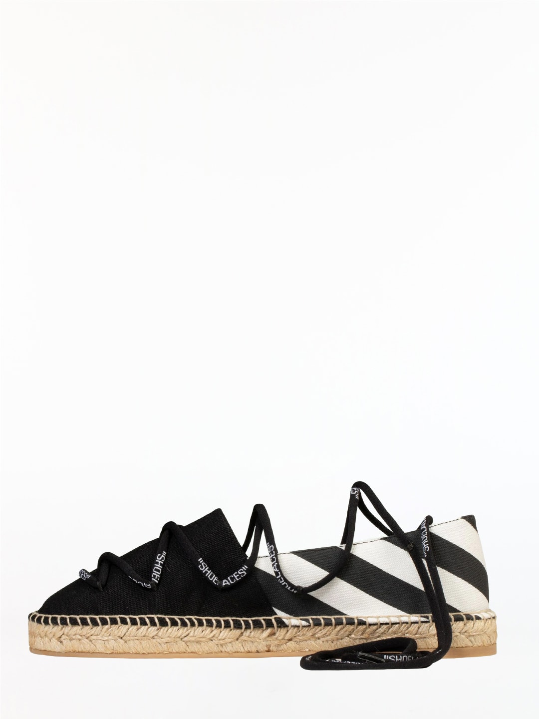 Off-White Lace-up Flat Espadrilles