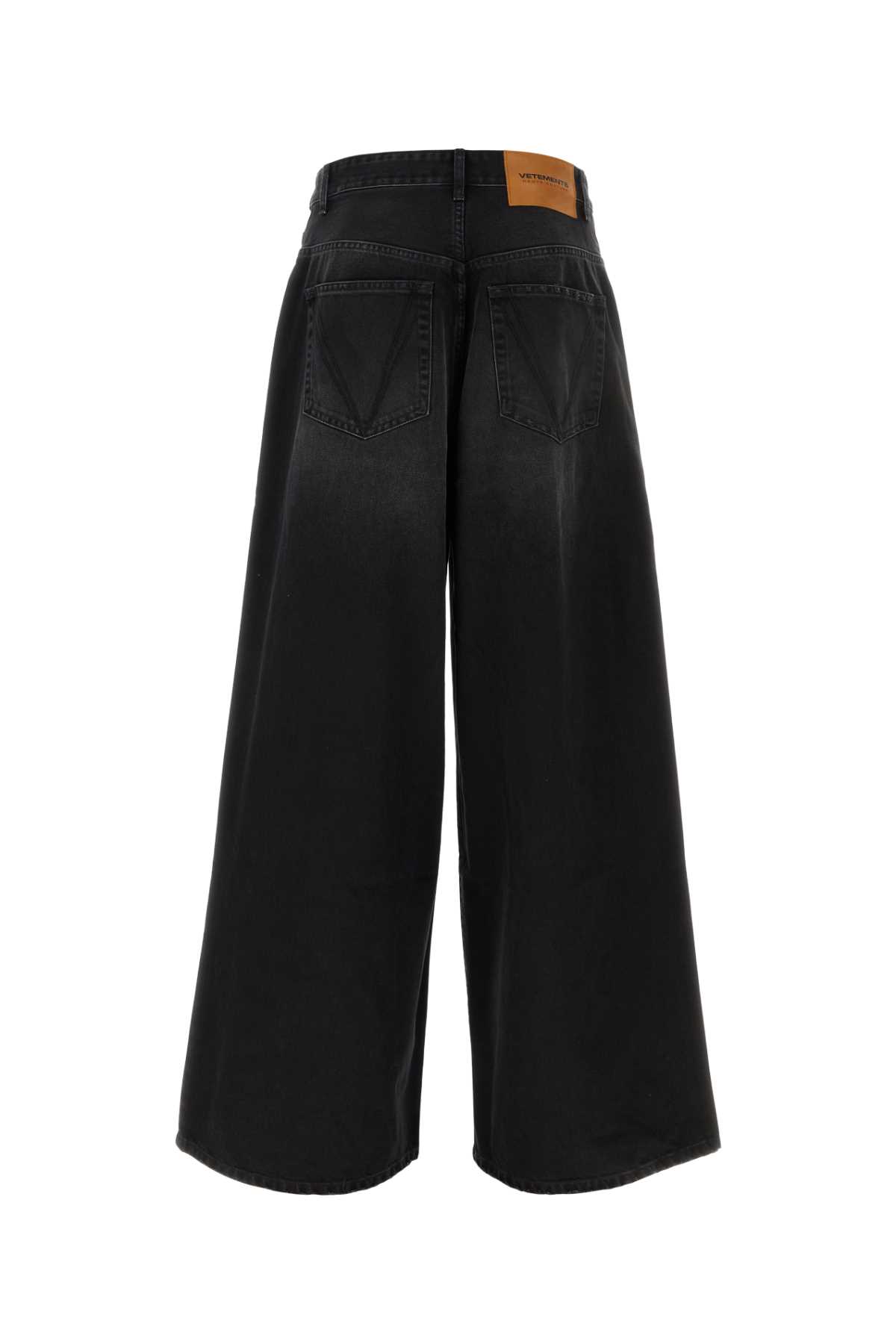 Shop Vetements Black Denim Wide-leg Jeans
